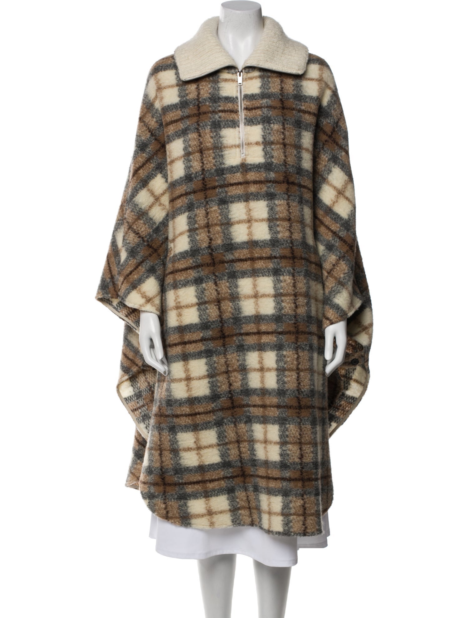 Isabel Marant Wool Plaid Print Coat