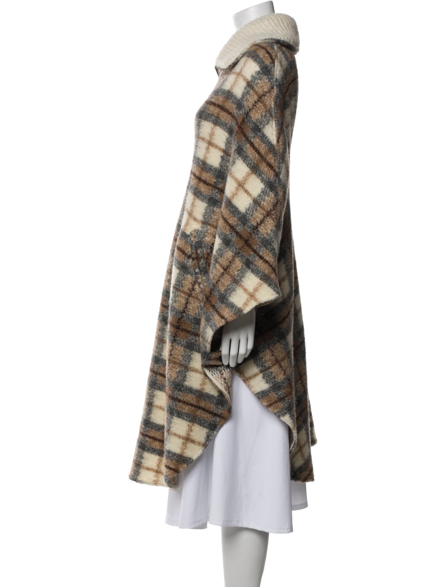 Isabel Marant Wool Plaid Print Coat
