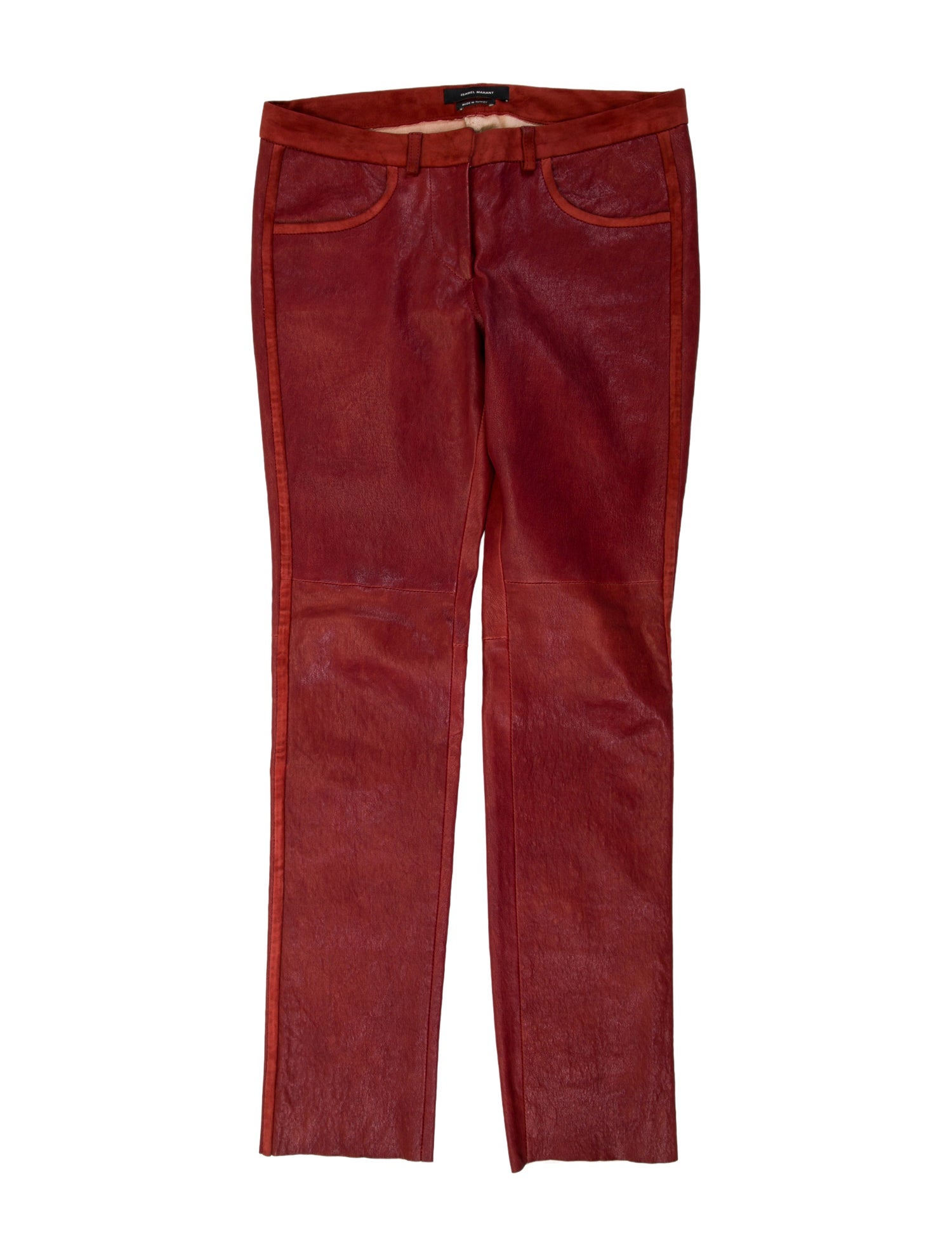 Isabel Marant Lambskin Straight Leg Pants
