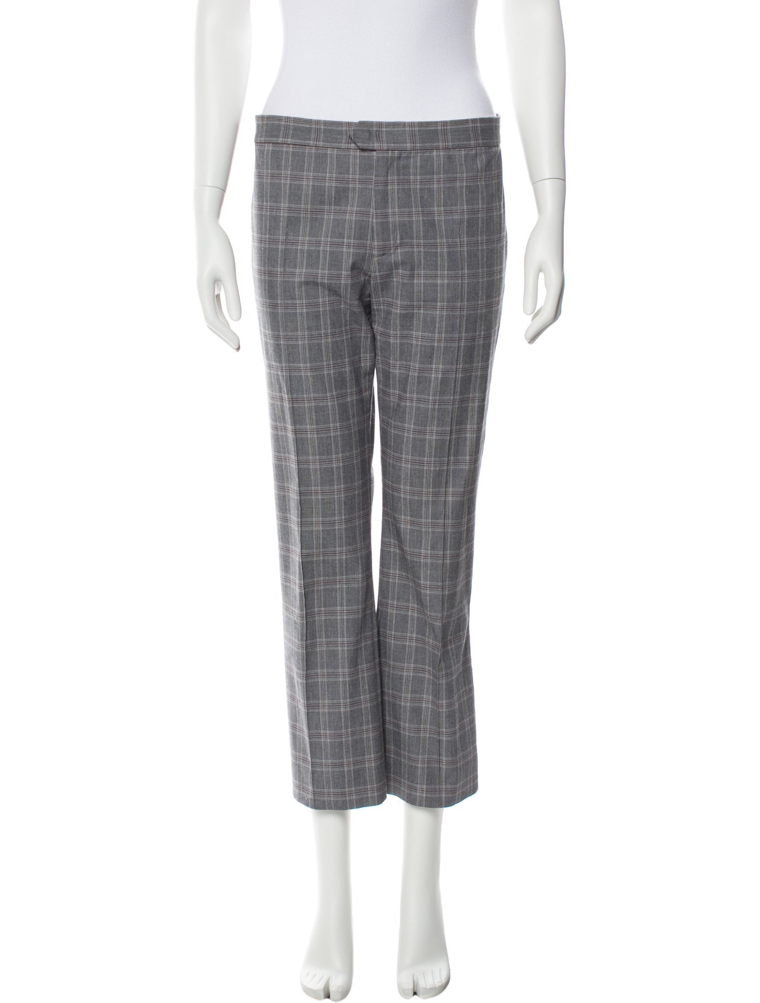 Isabel Marant Plaid Print Straight Leg Pants