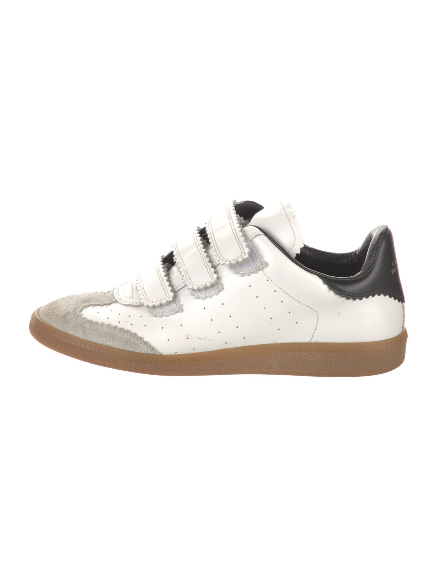 Isabel Marant Leather Colorblock Pattern Sneakers