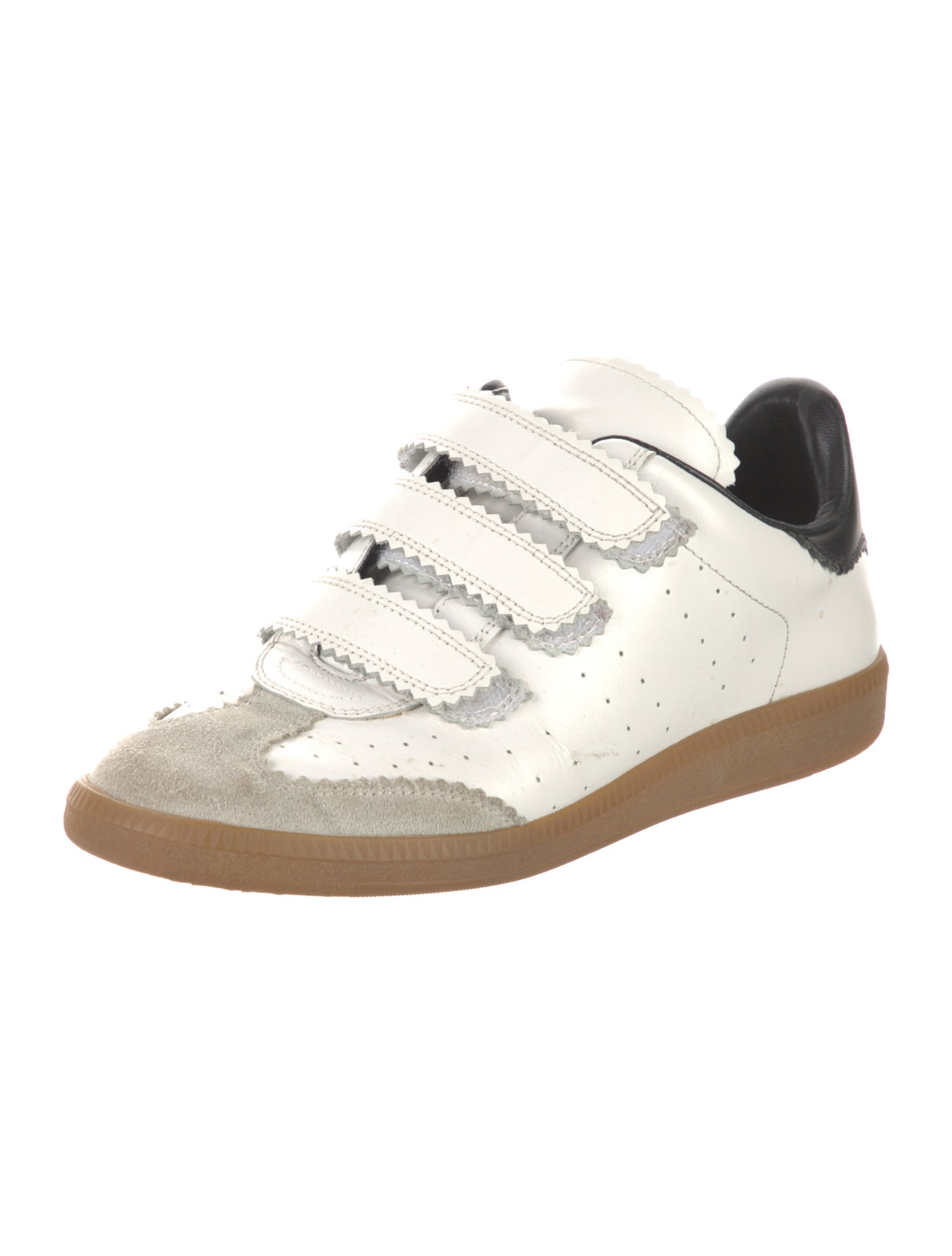Isabel Marant Leather Colorblock Pattern Sneakers