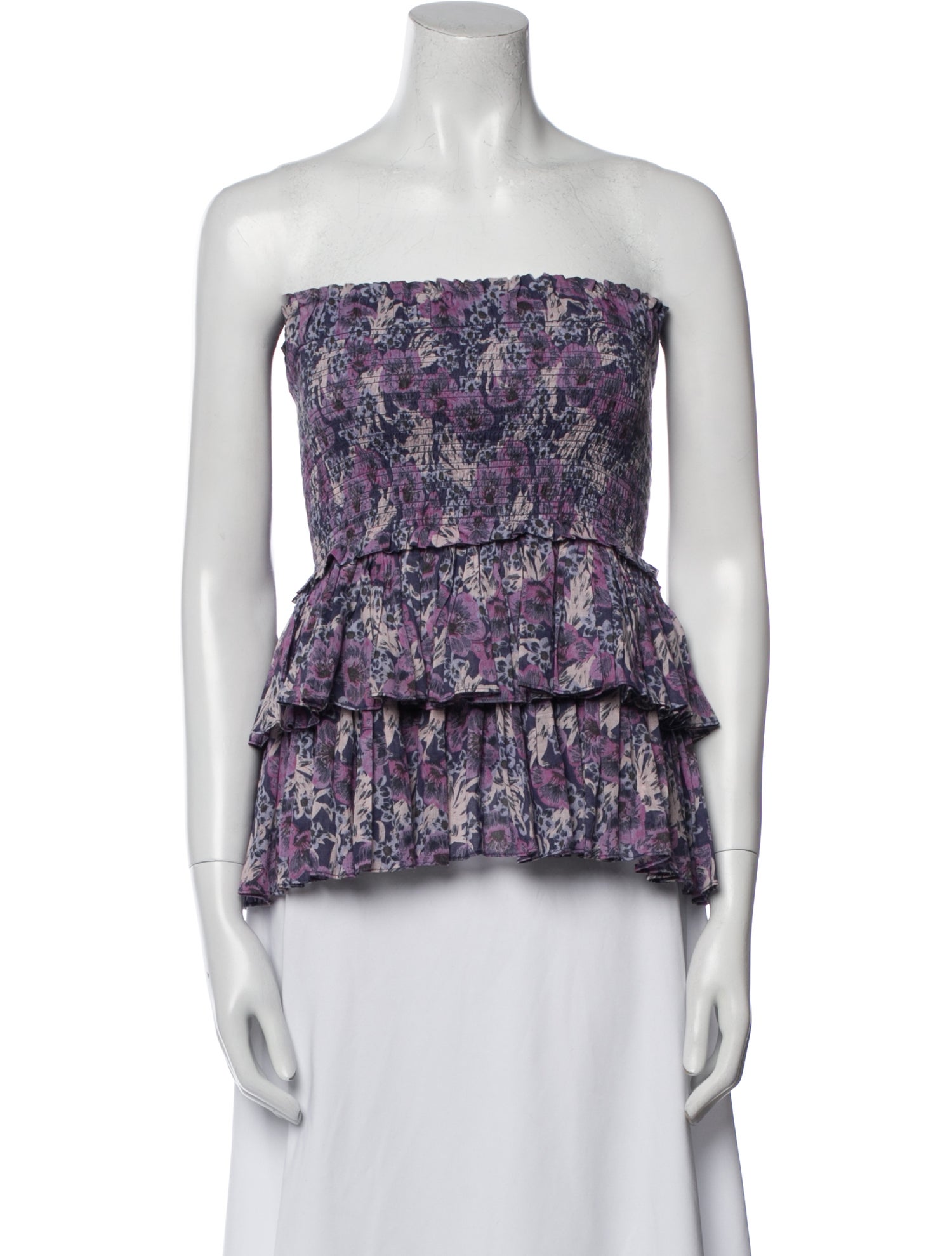 Isabel Marant Printed Strapless Top