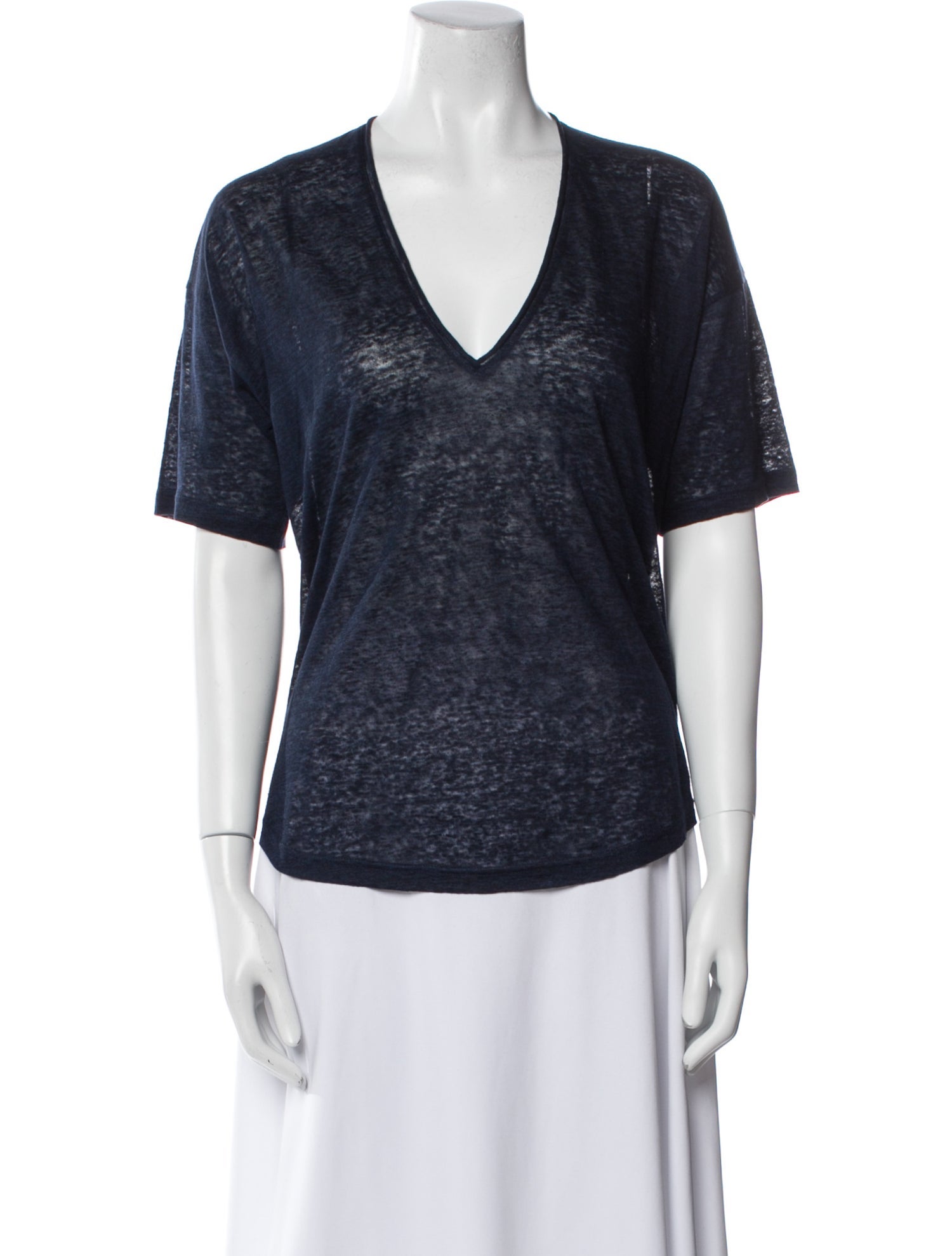 Isabel Marant Linen V-Neck T-Shirt