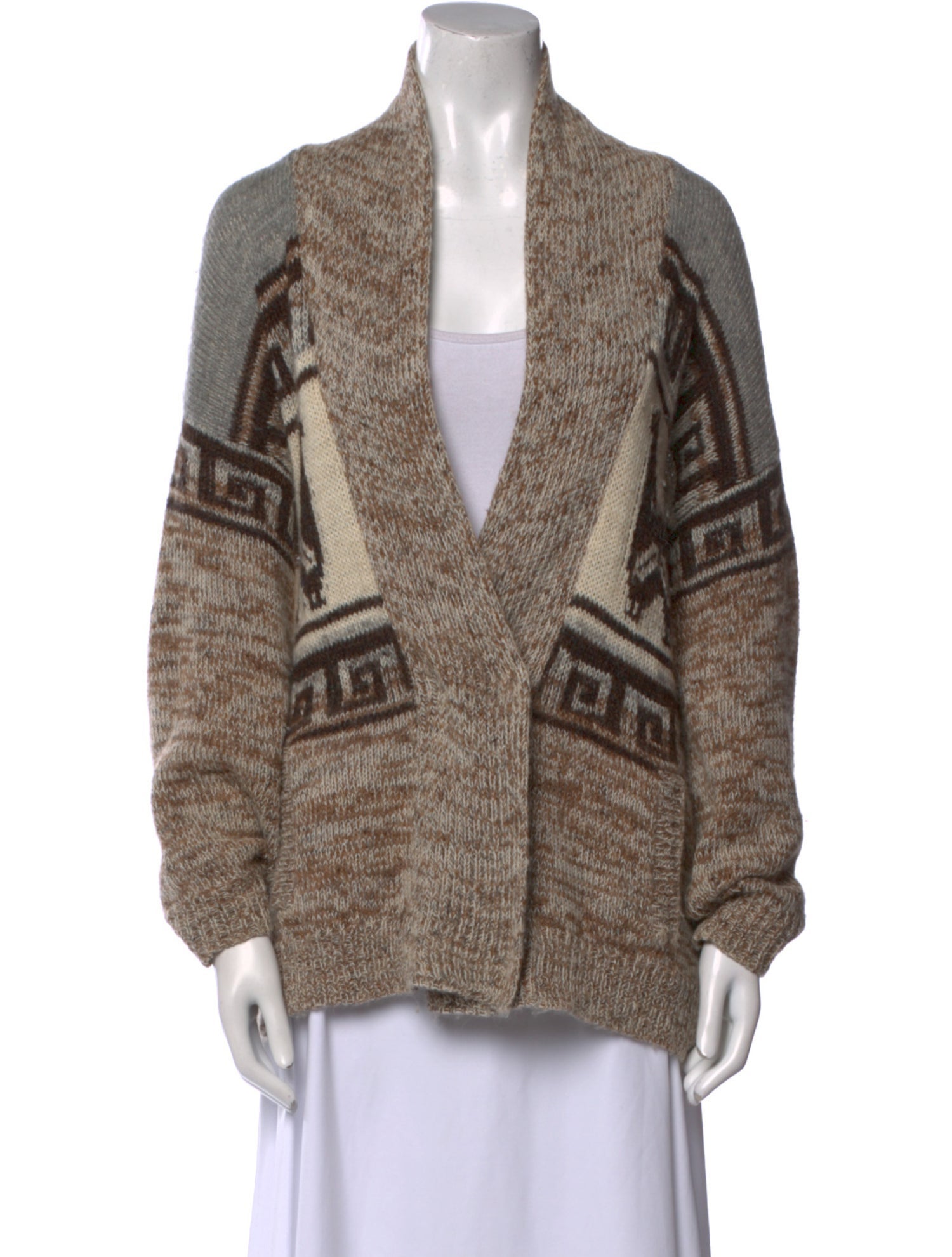 Isabel Marant Graphic Print Plunge Neckline Sweater