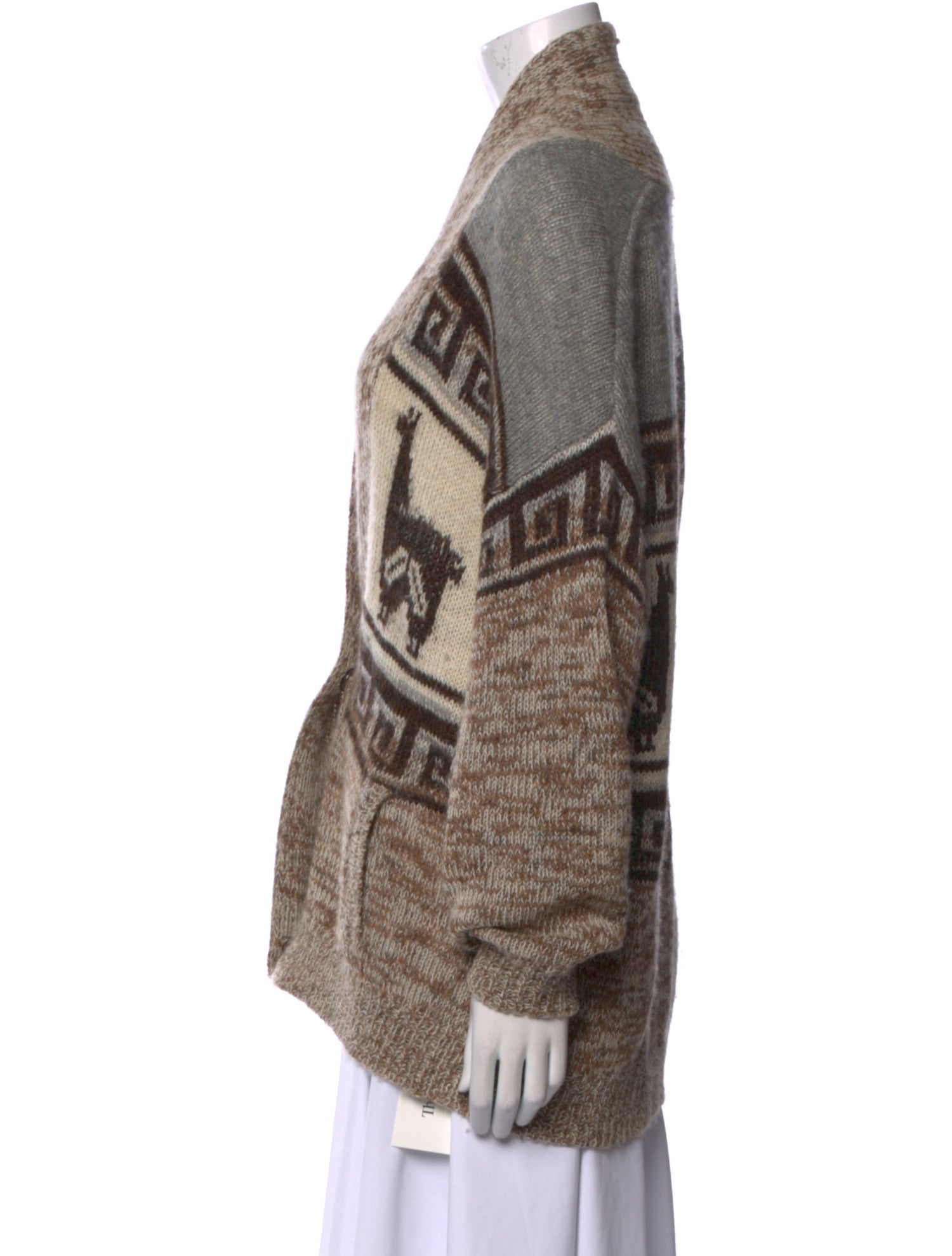 Isabel Marant Graphic Print Plunge Neckline Sweater