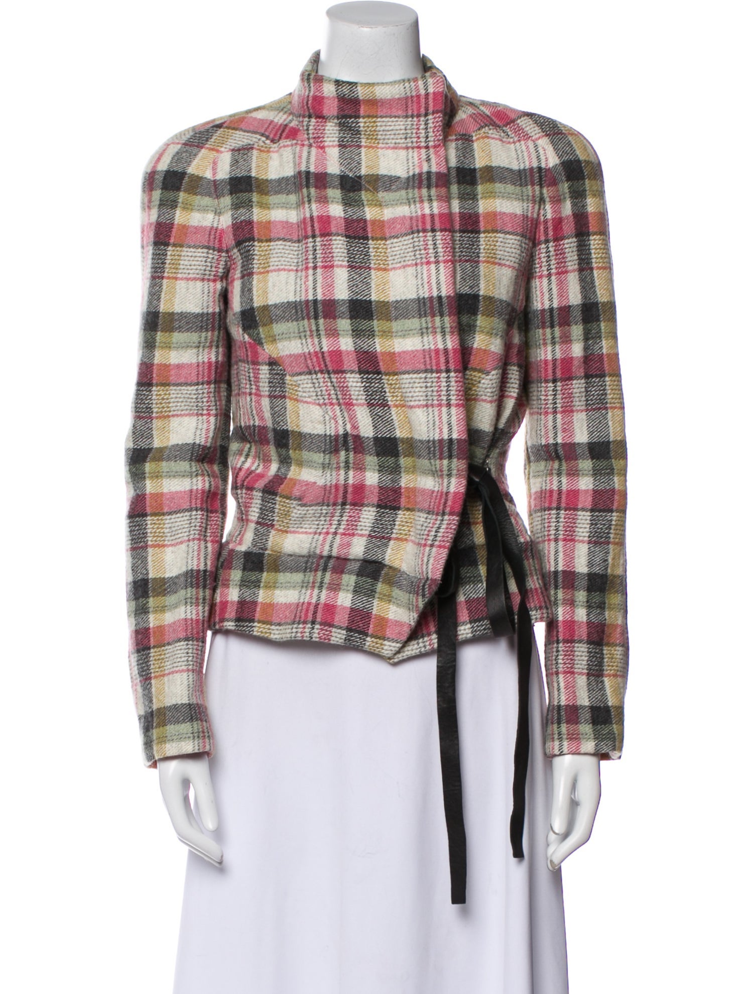 Isabel Marant Linen Plaid Print Evening Jacket