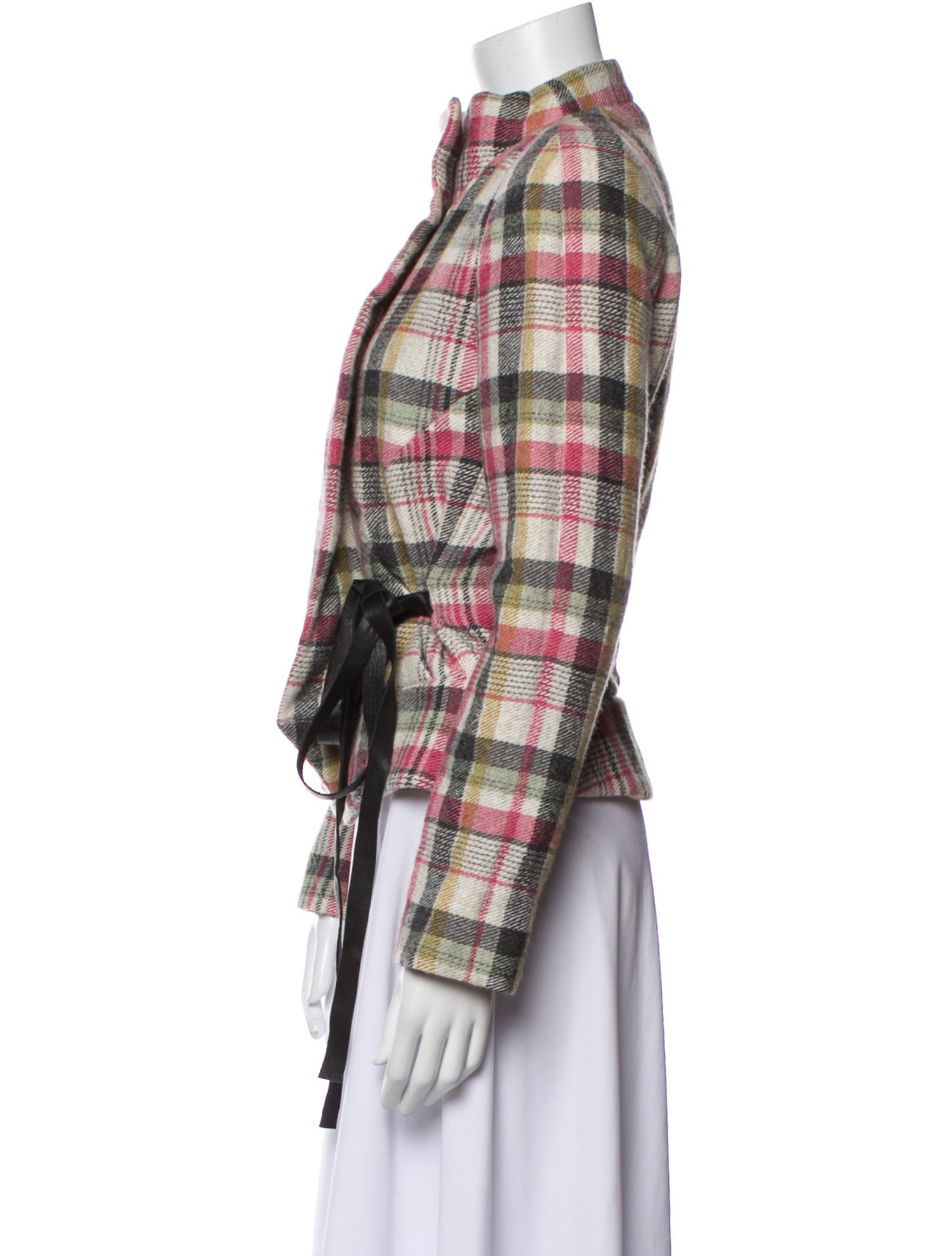 Isabel Marant Linen Plaid Print Evening Jacket