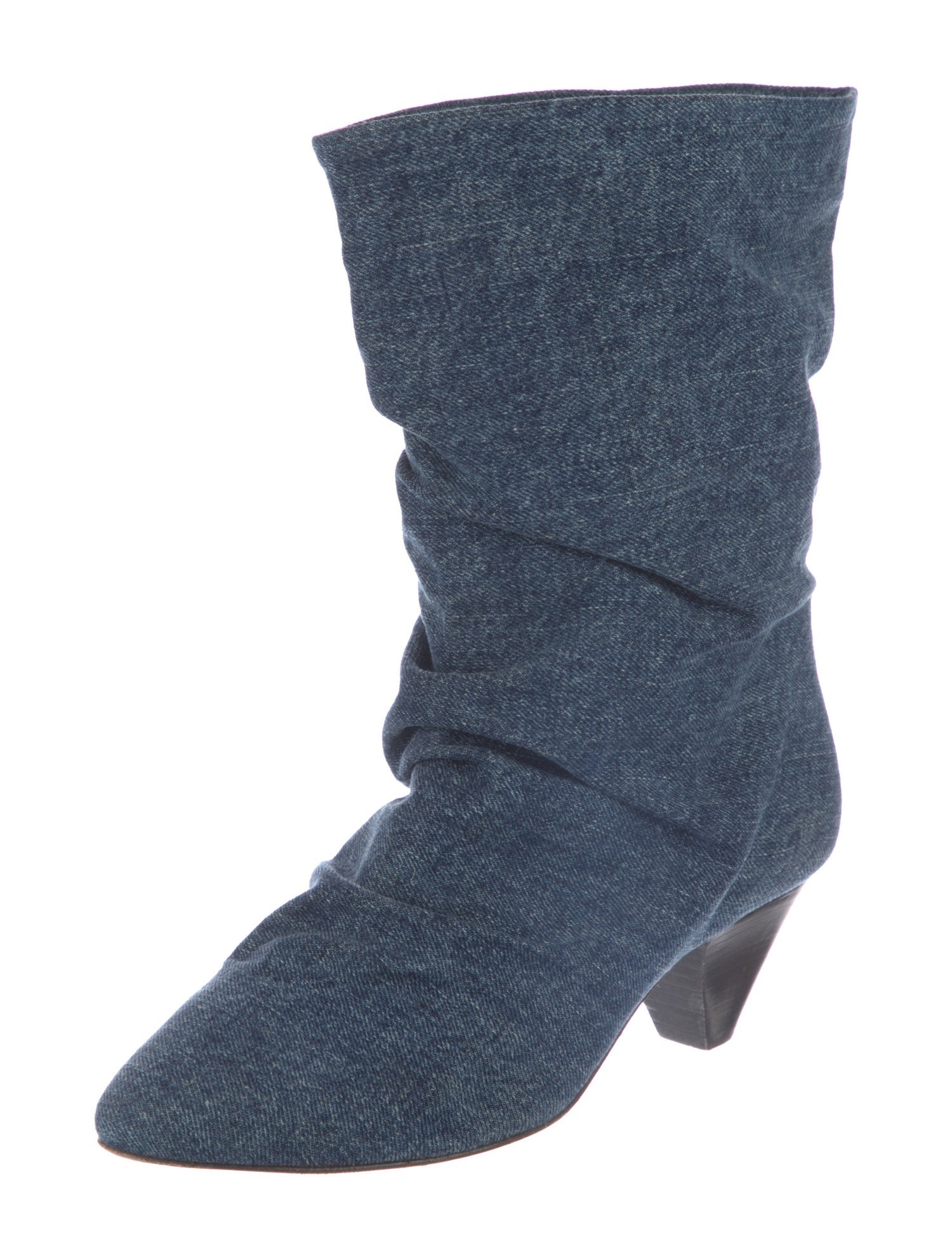 Isabel Marant Denim Animal Print Slouch Boots