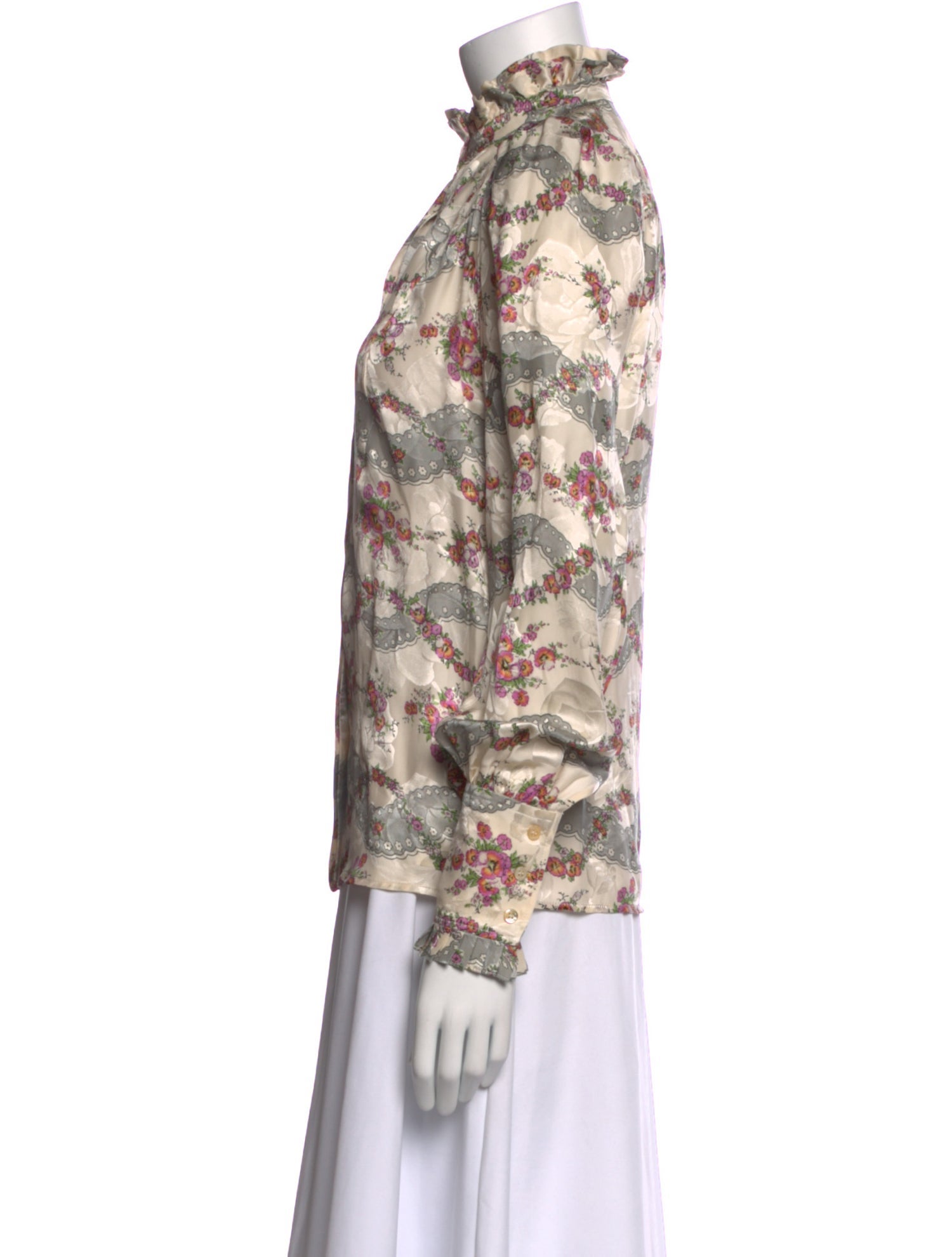 Isabel Marant Floral Print Mock Neck Blouse