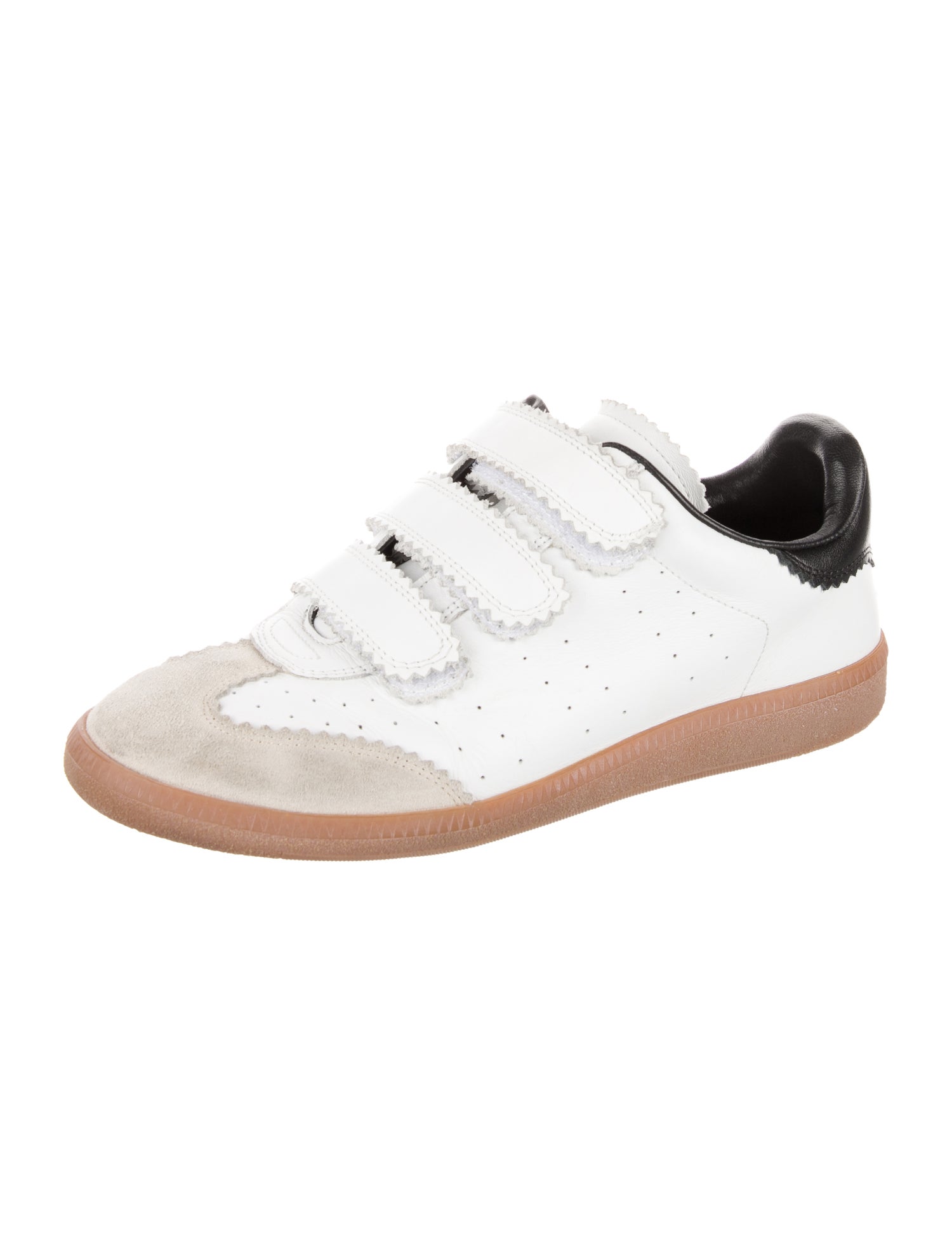 Isabel Marant Leather Colorblock Pattern Sneakers