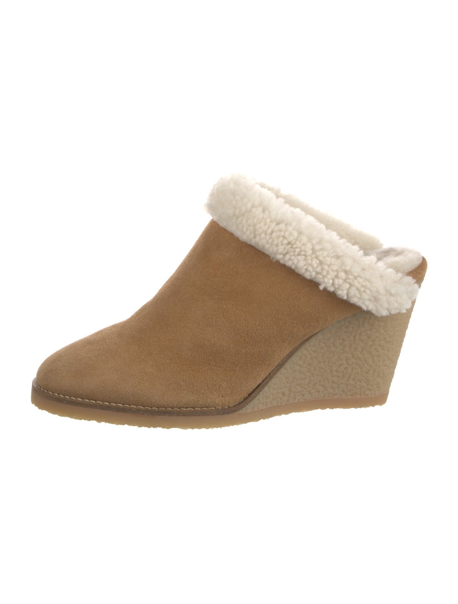 Isabel Marant Suede Fur Trim Mules