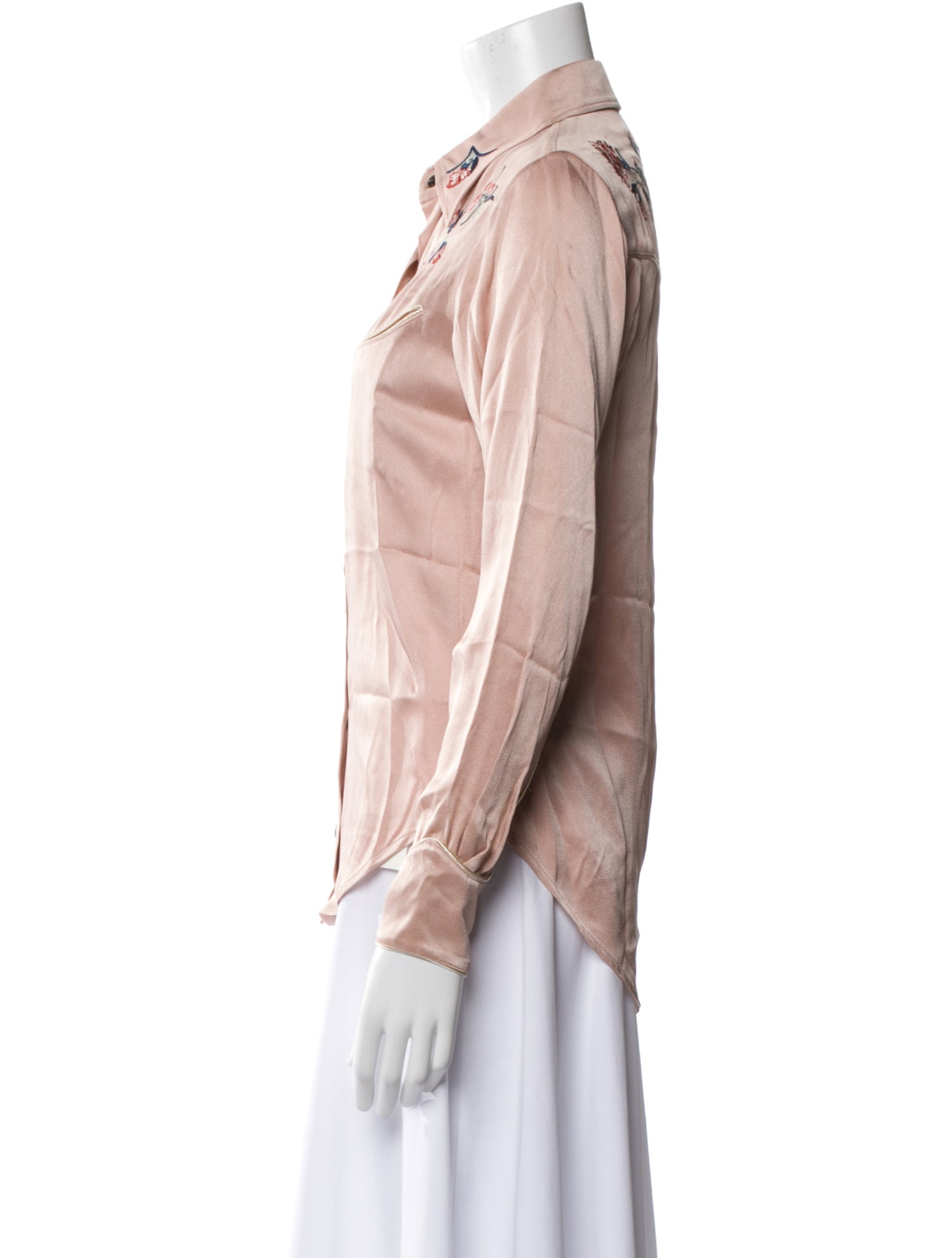 Isabel Marant Graphic Print Long Sleeve Button-Up Top w/ Tags