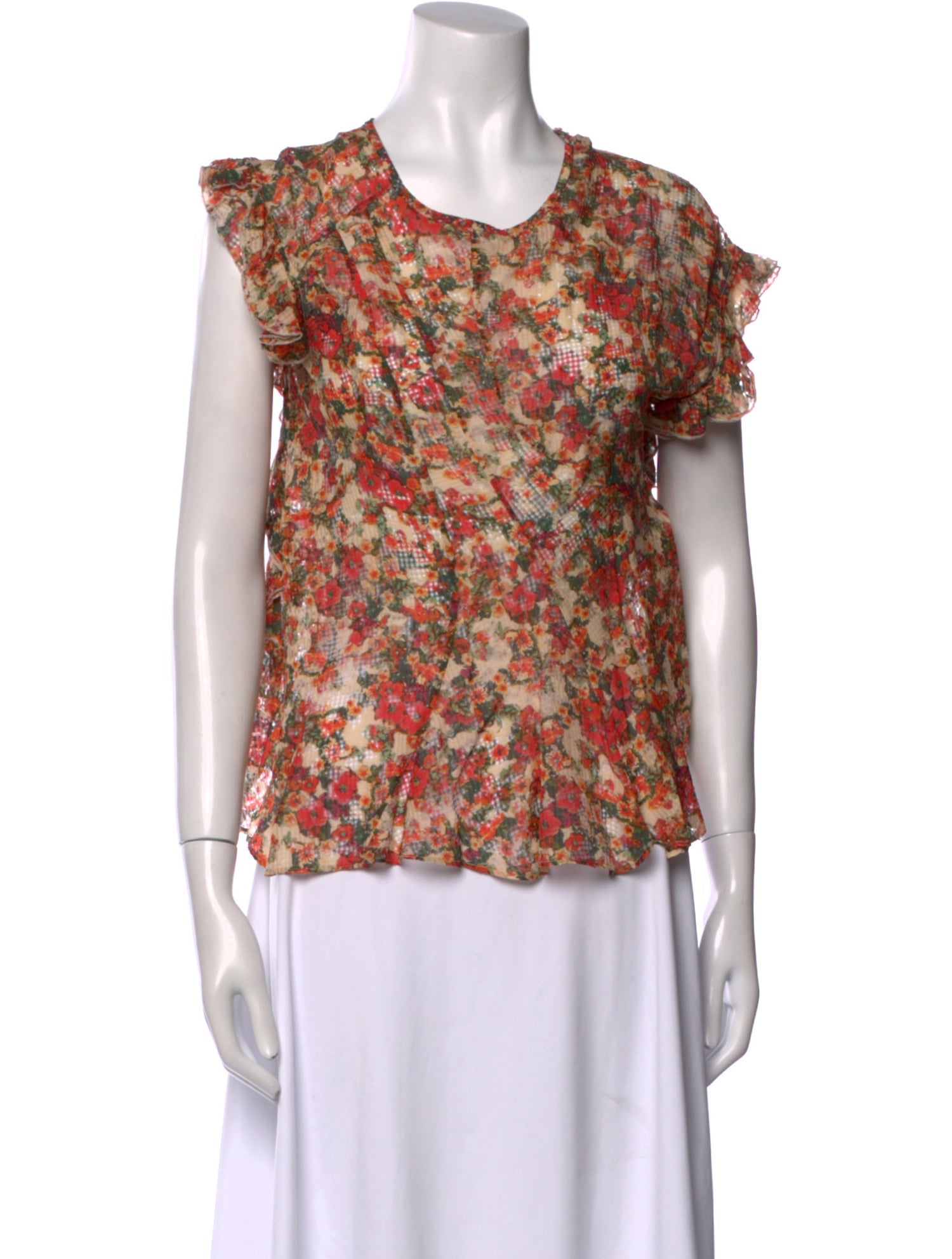 Isabel Marant Floral Print Scoop Neck Blouse