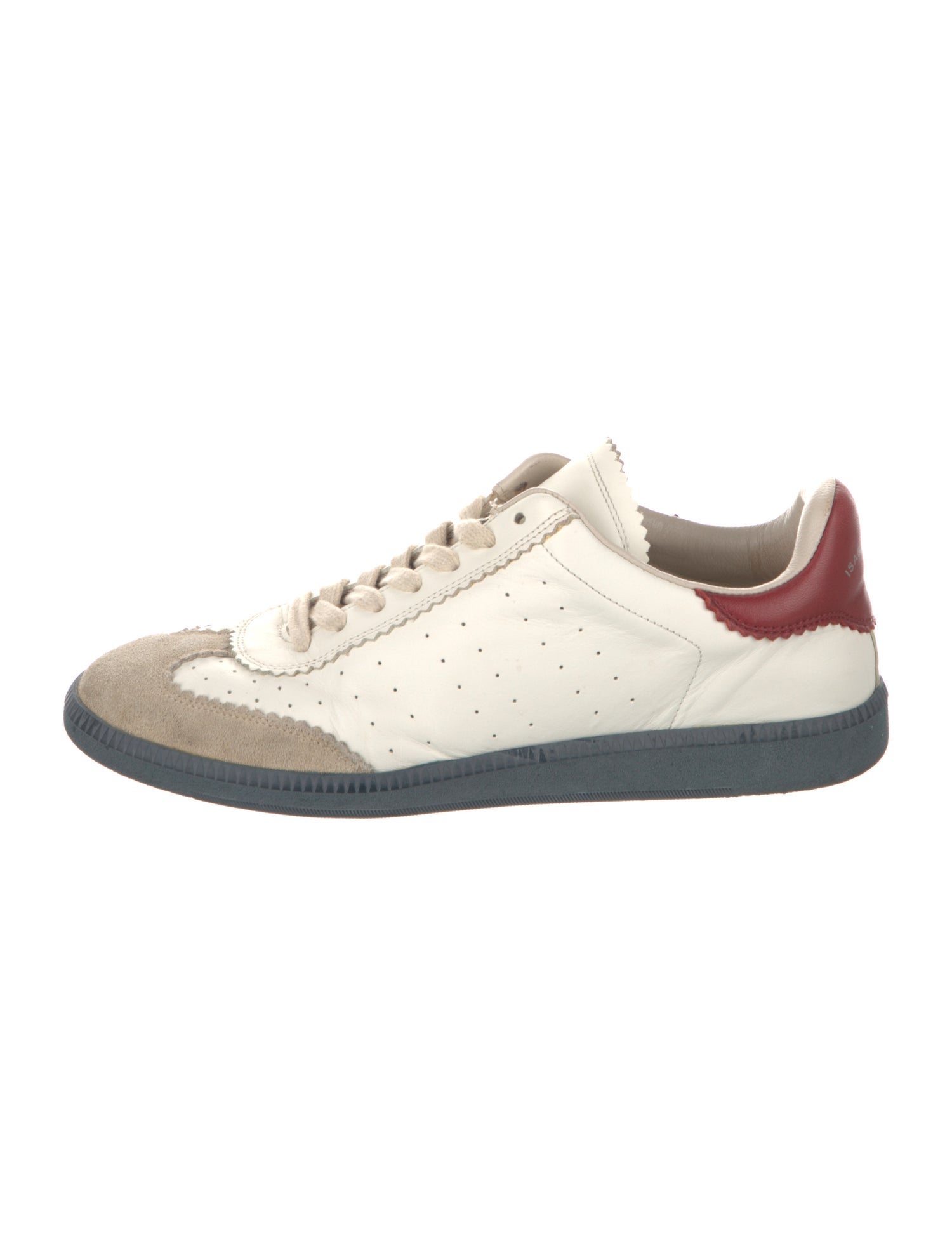 Isabel Marant Leather Colorblock Pattern Sneakers