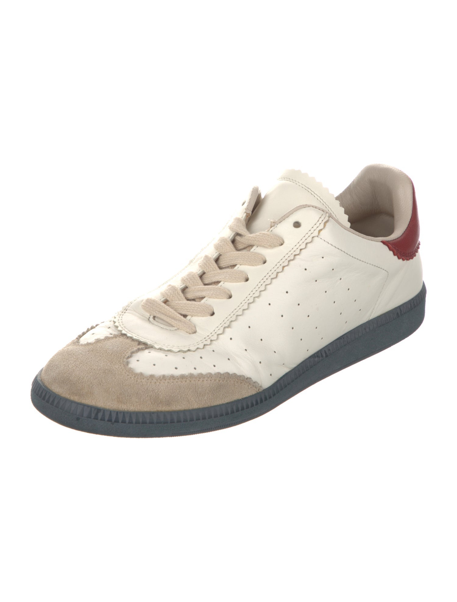 Isabel Marant Leather Colorblock Pattern Sneakers