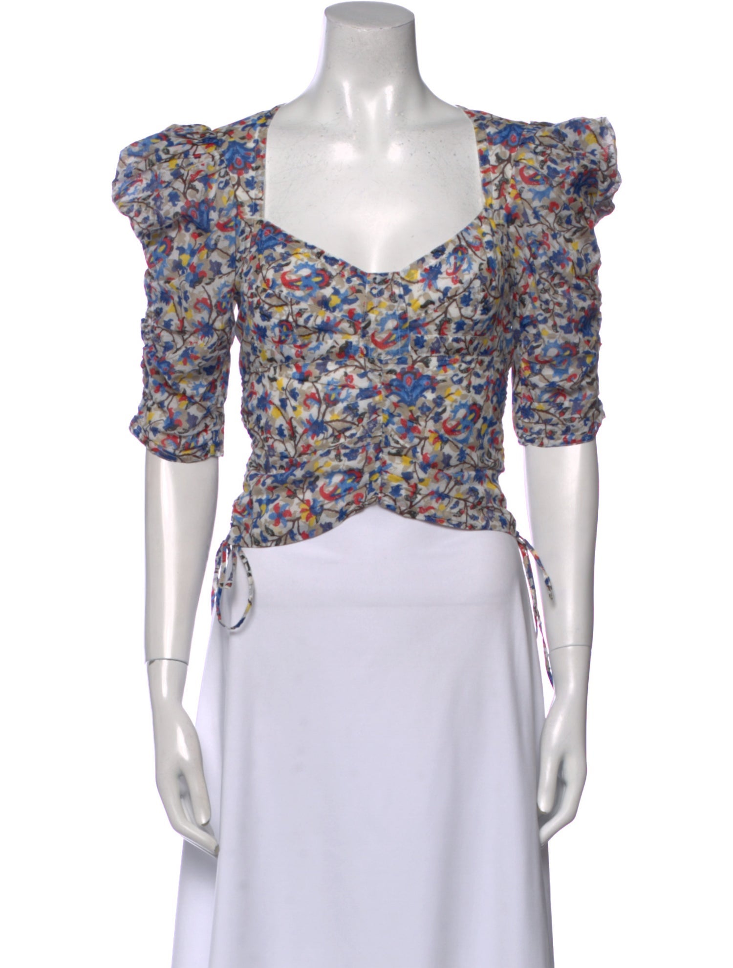 Isabel Marant Floral Print Square Neckline Crop Top w/ Tags