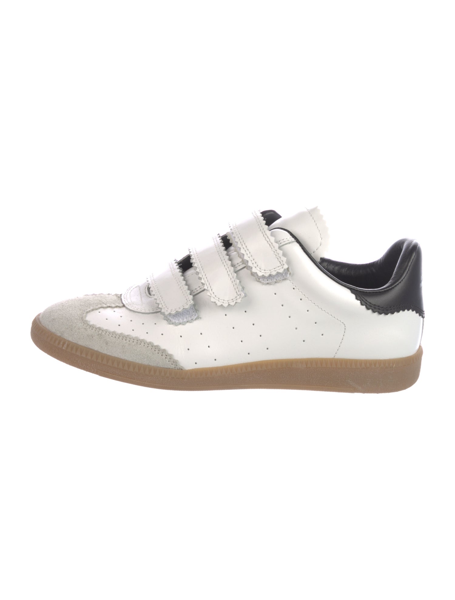 Isabel Marant Leather Colorblock Pattern Sneakers