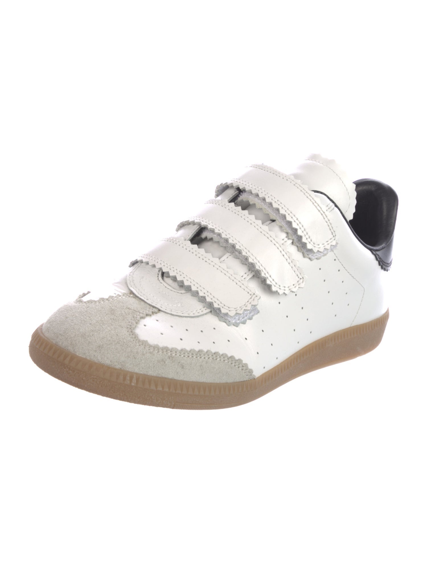 Isabel Marant Leather Colorblock Pattern Sneakers