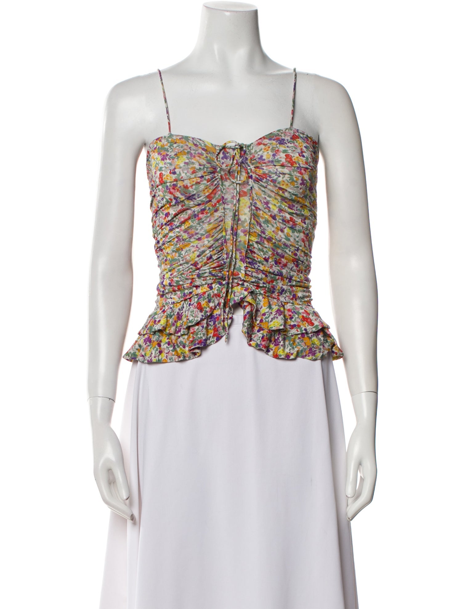 Isabel Marant Printed Square Neckline Crop Top