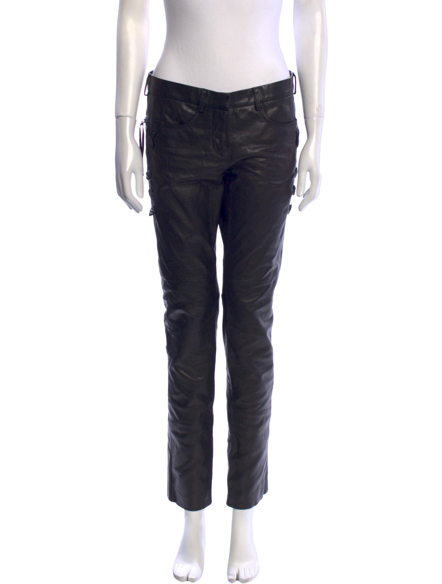 Isabel Marant Lambskin Straight Leg Pants