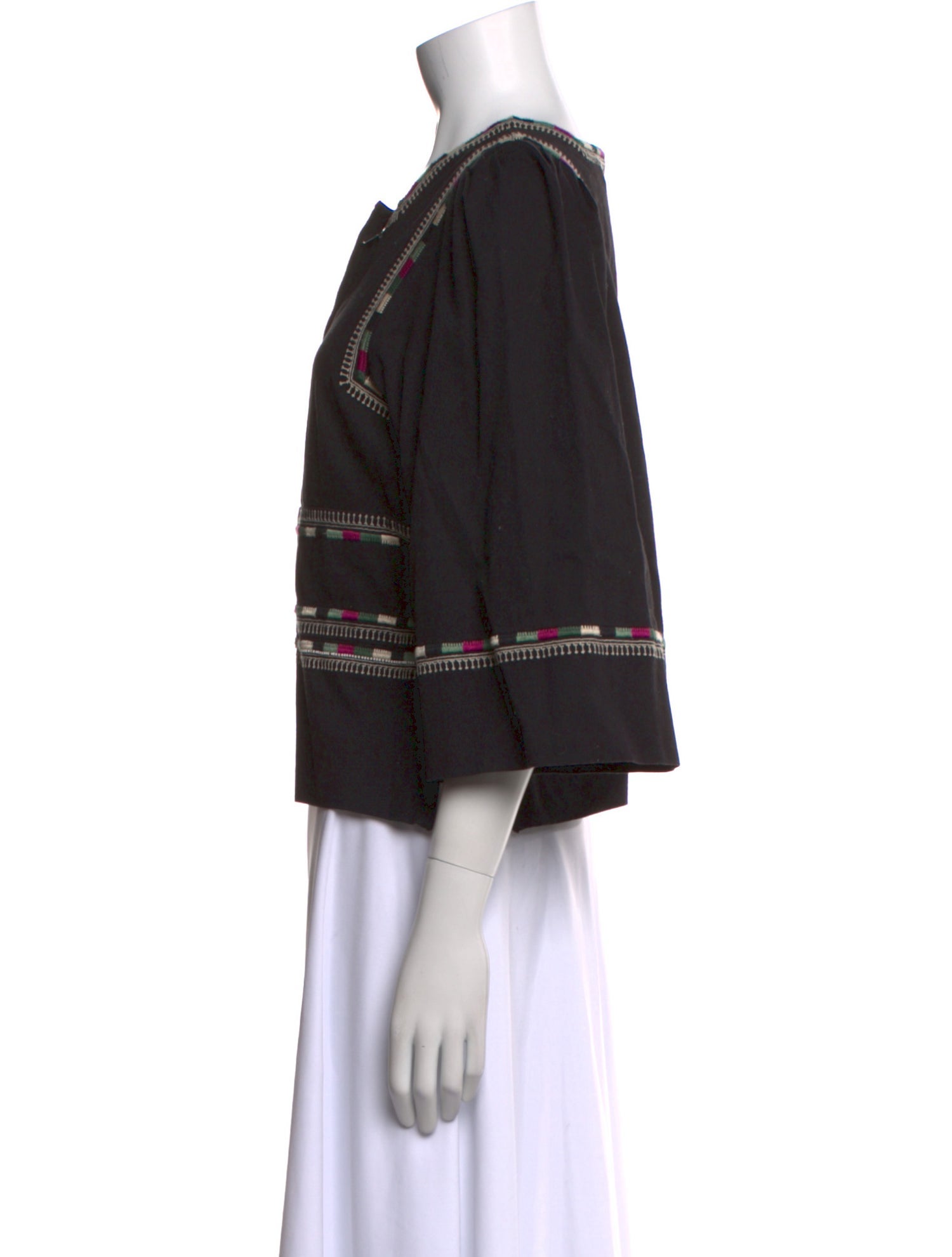 Isabel Marant Square Neckline Three-Quarter Sleeve Top