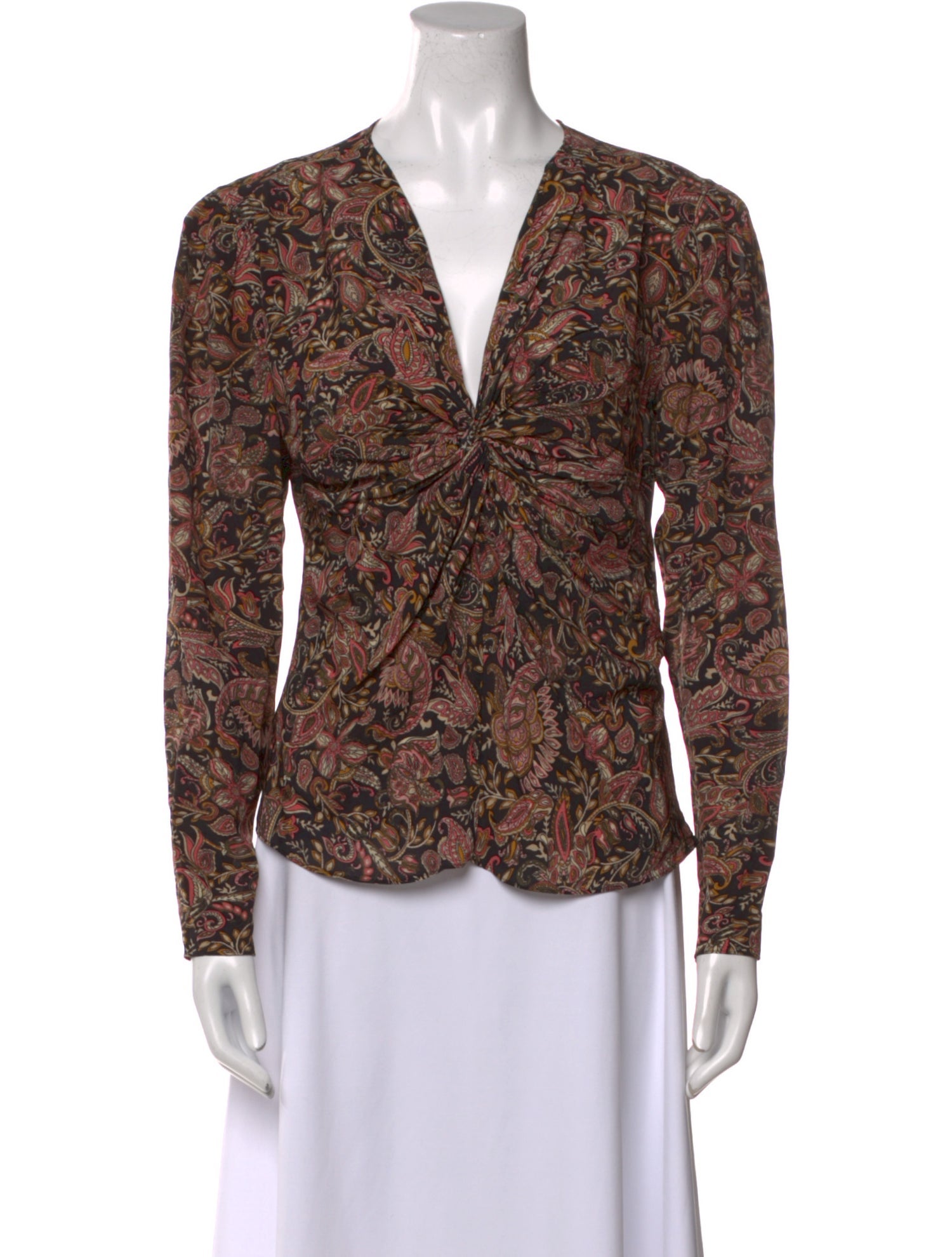 Isabel Marant Paisley Print V-Neck Blouse