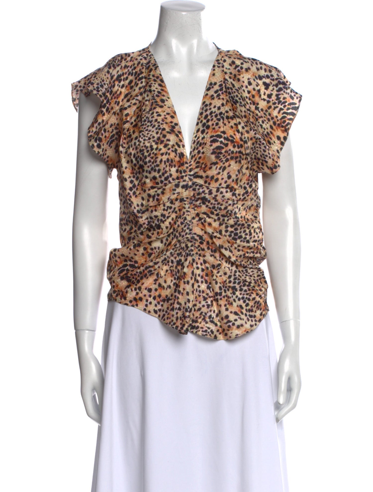 Isabel Marant Animal Print V-Neck Blouse