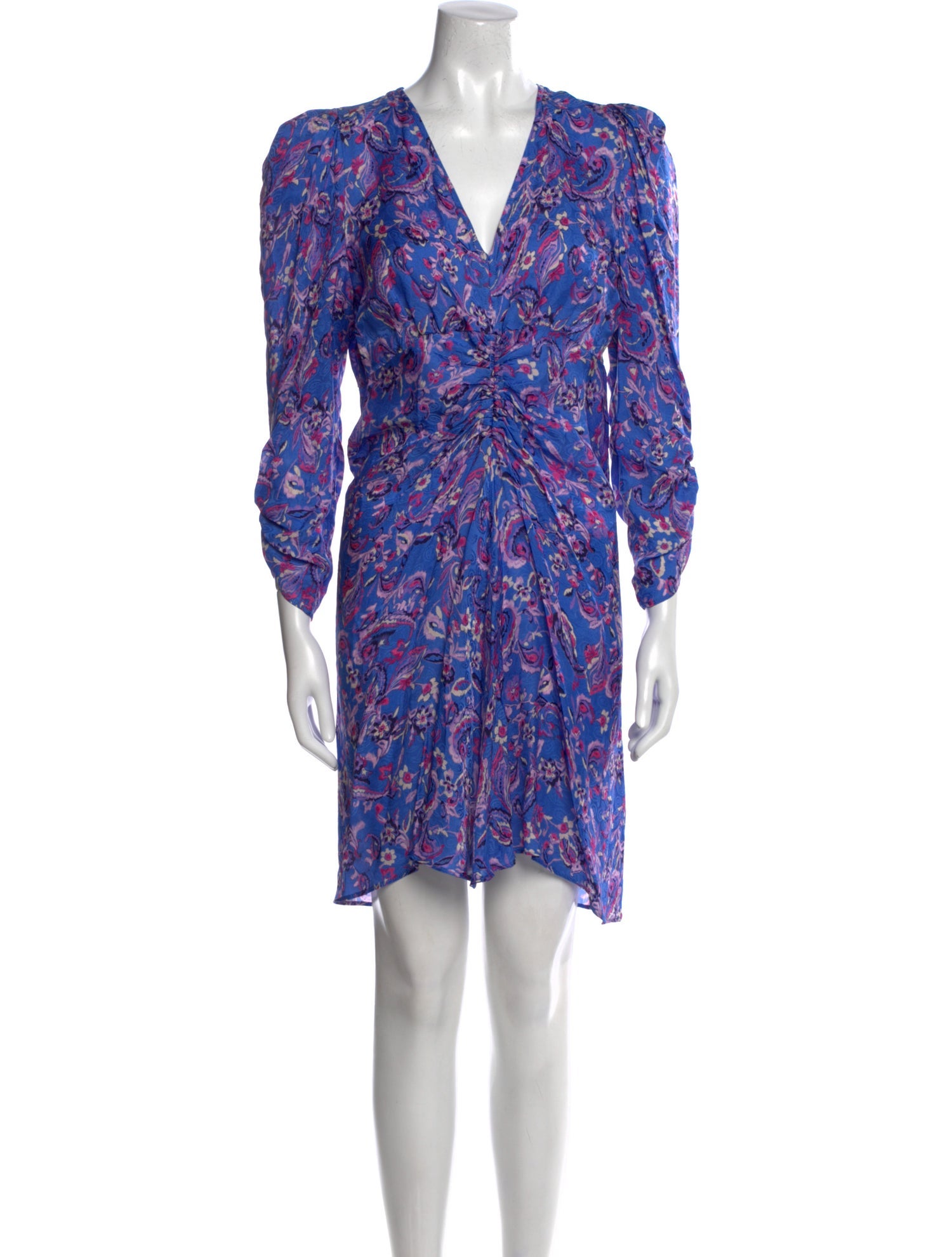 isabel marant dress blue Karl Lagerfeld Size 10 Navy Blue & White Polyester V Neck Polka Dot Dr —  Labels Resale Boutique main image 0