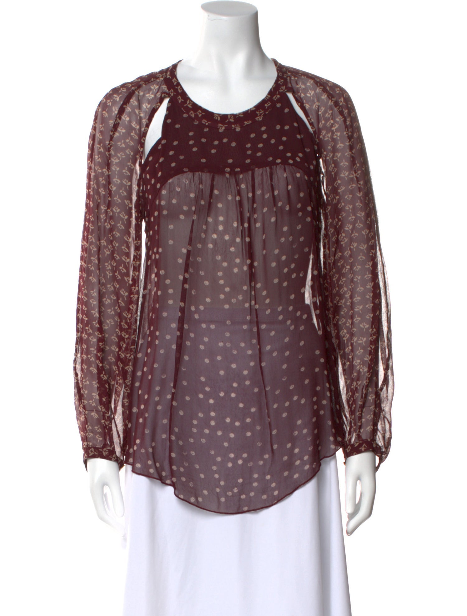 Isabel Marant Polka Dot Print Scoop Neck Blouse