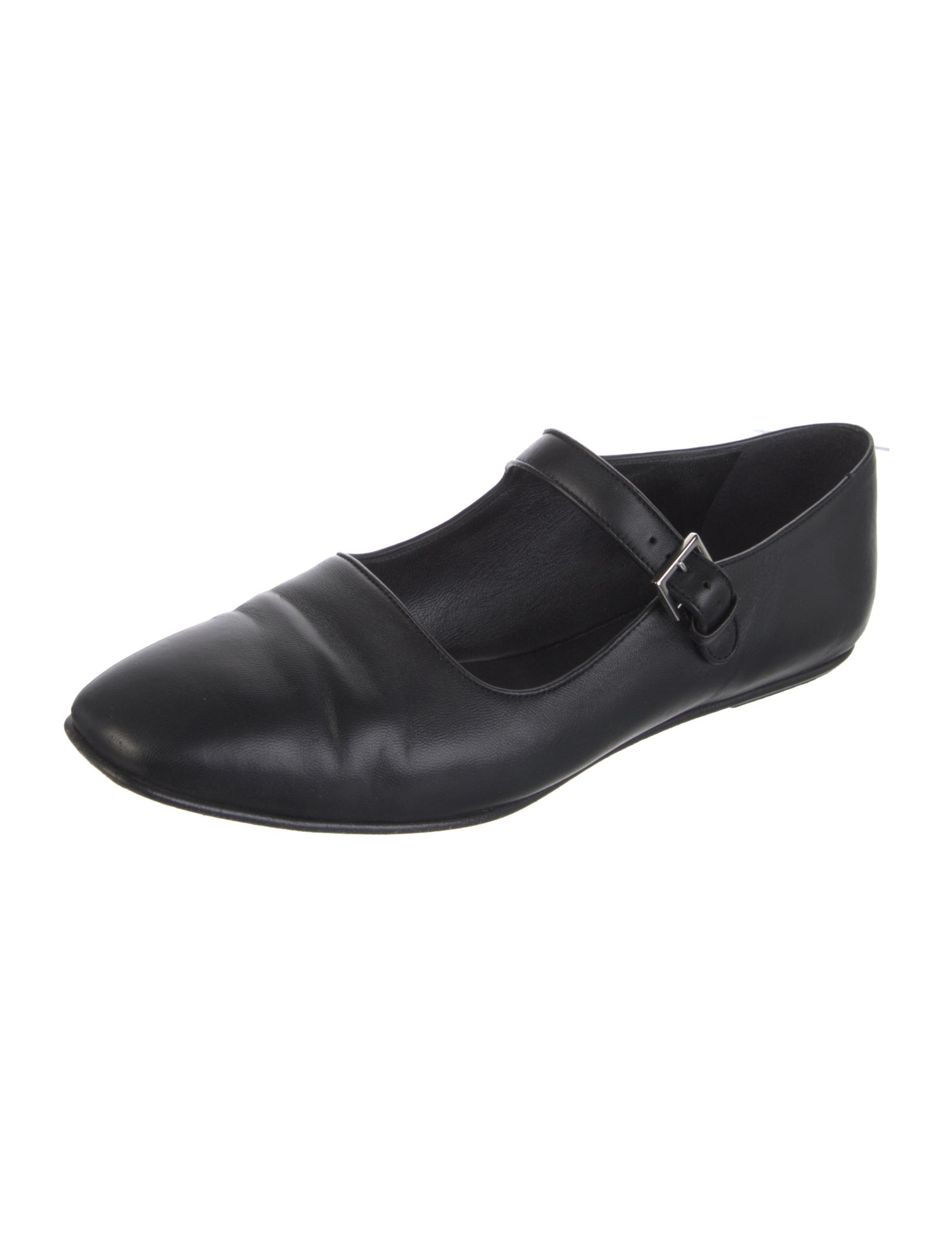 The Row Leather Mary Jane Flats