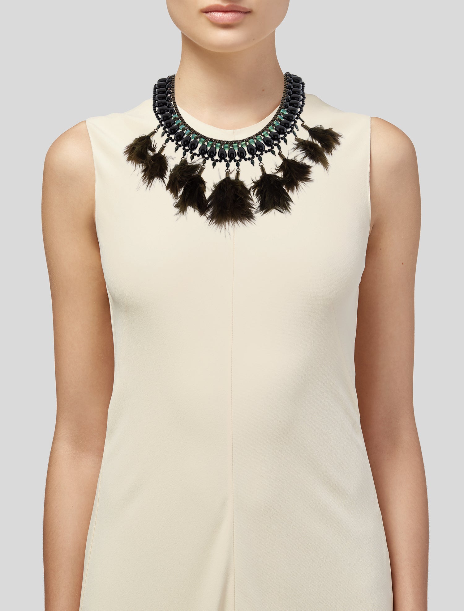 Isabel Marant Feather & Bead Collar Necklace
