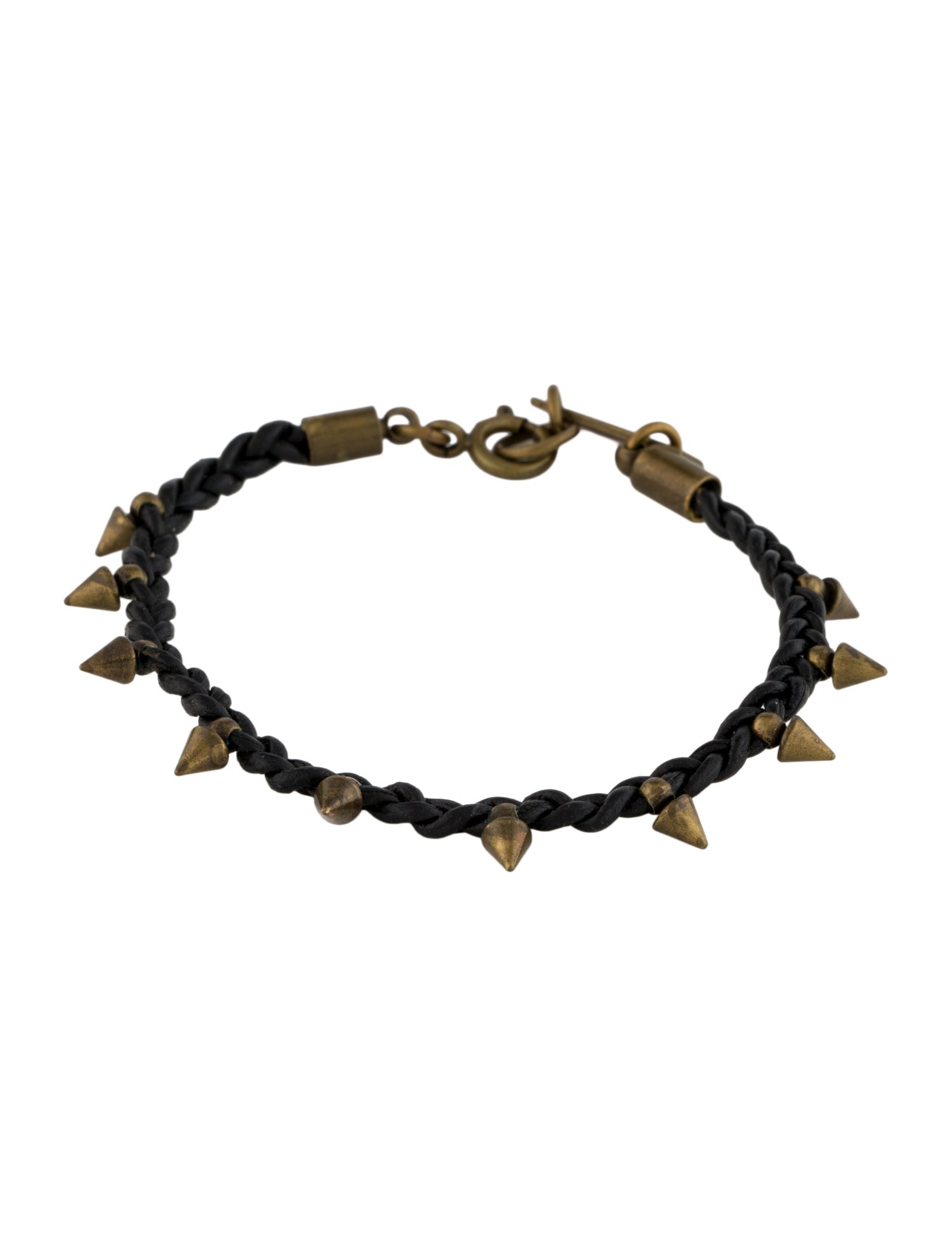Isabel Marant Braided Leather & Spike Bracelet