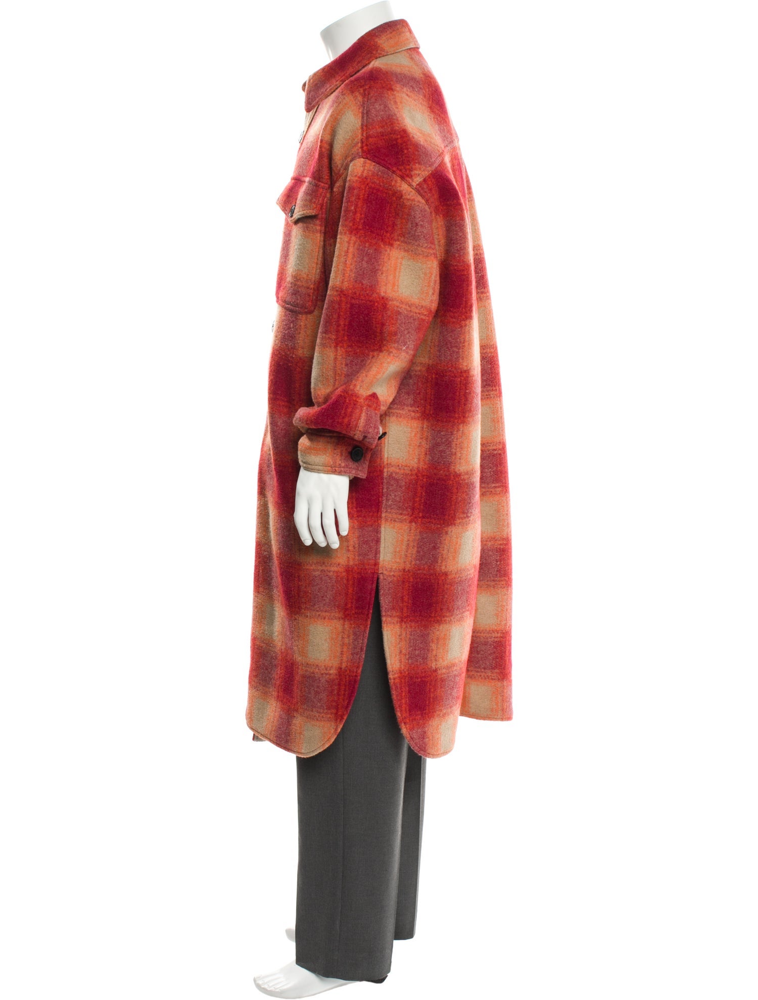 Isabel Marant Plaid Print Overcoat