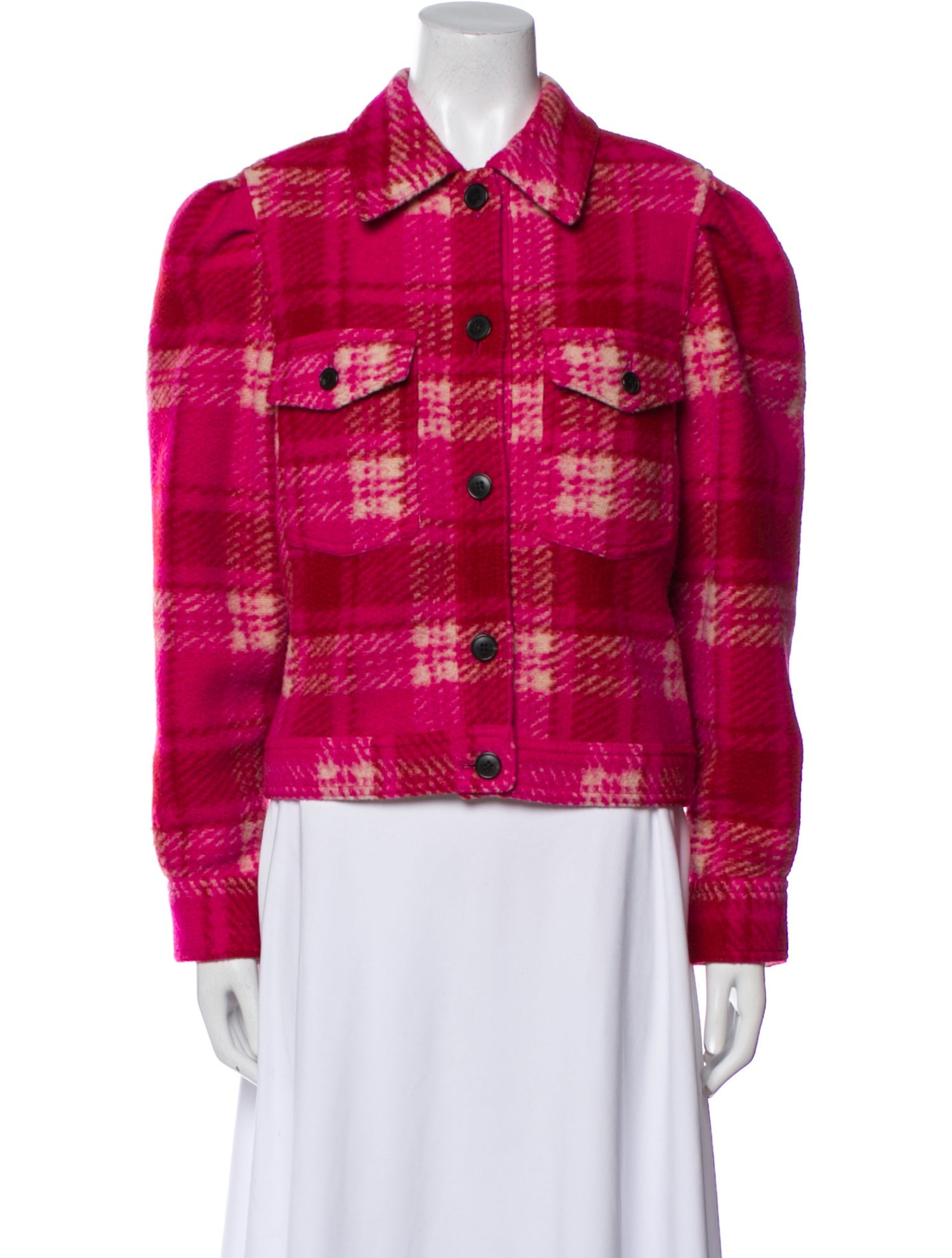 Isabel Marant Plaid Print Utility Jacket