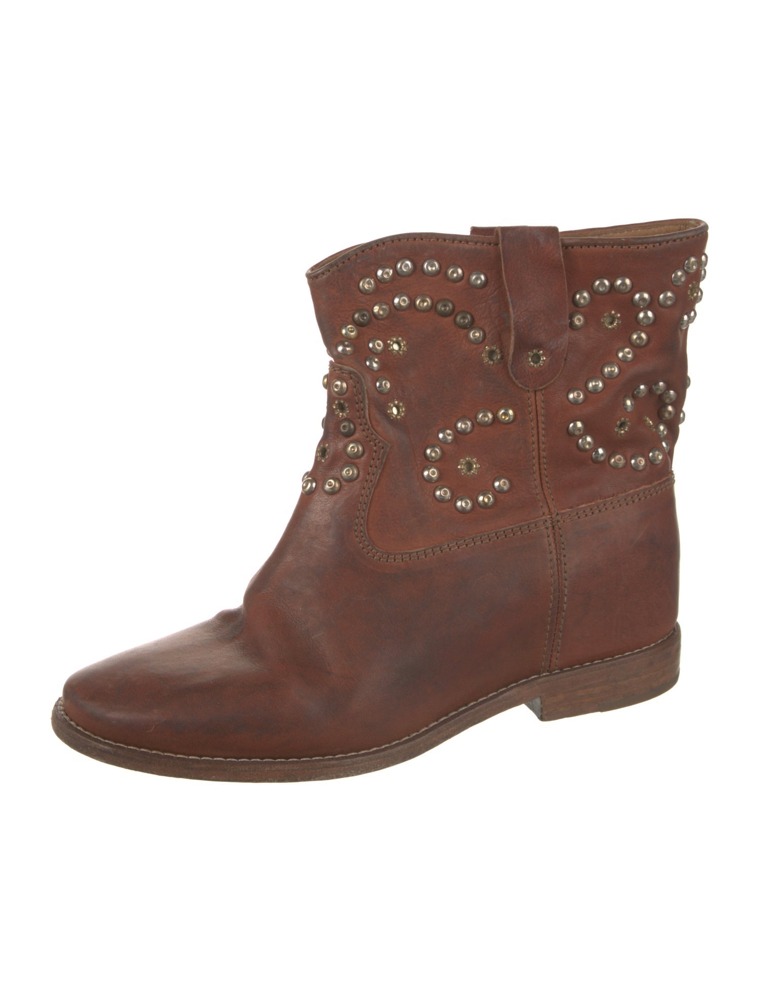 Isabel Marant Leather Studded Accents Western Boots