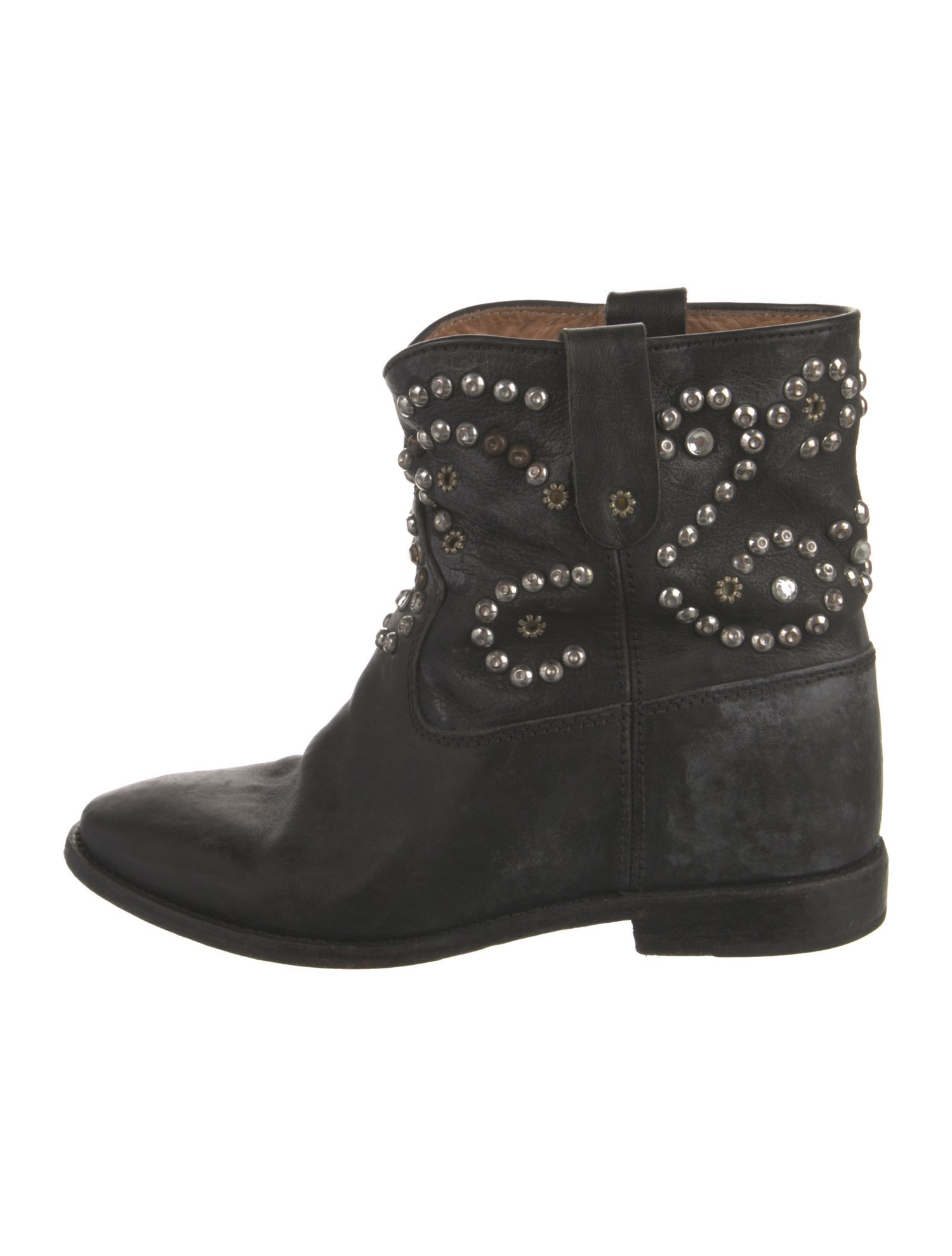 Isabel Marant Leather Studded Accents Western Boots