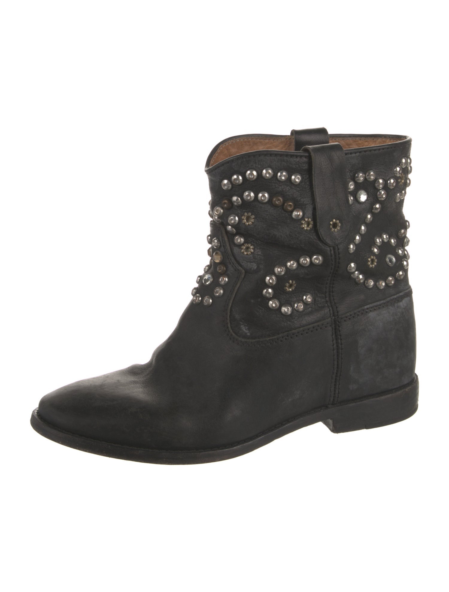 Isabel Marant Leather Studded Accents Western Boots
