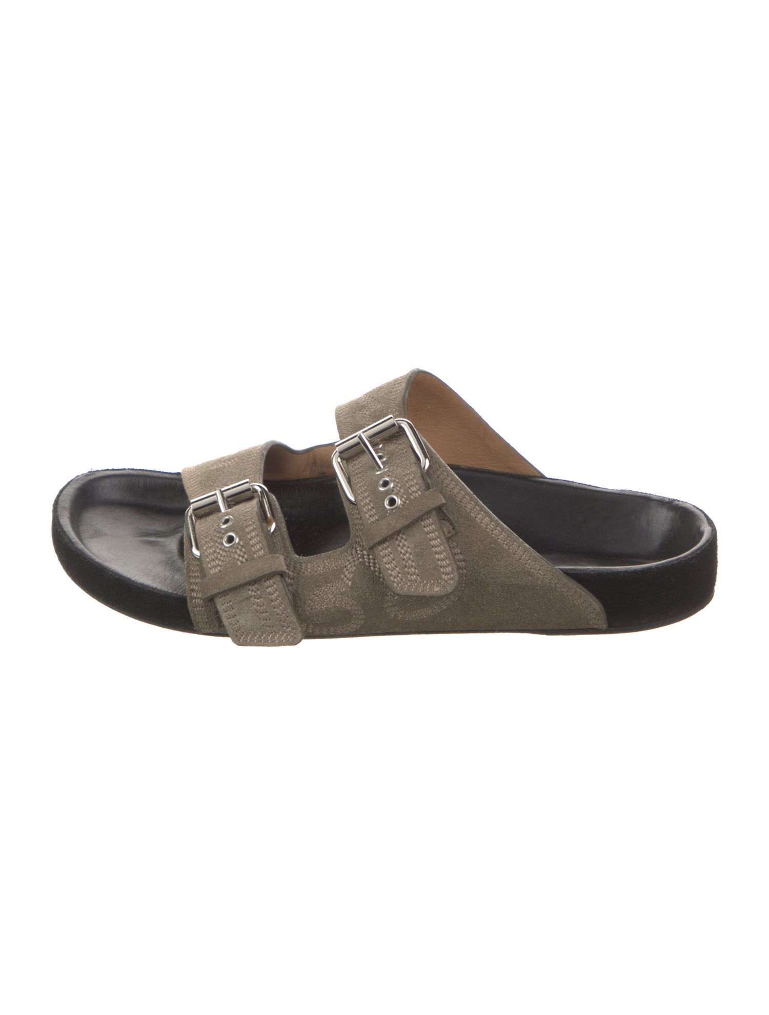 Isabel Marant Suede Embroidered Accent Slides