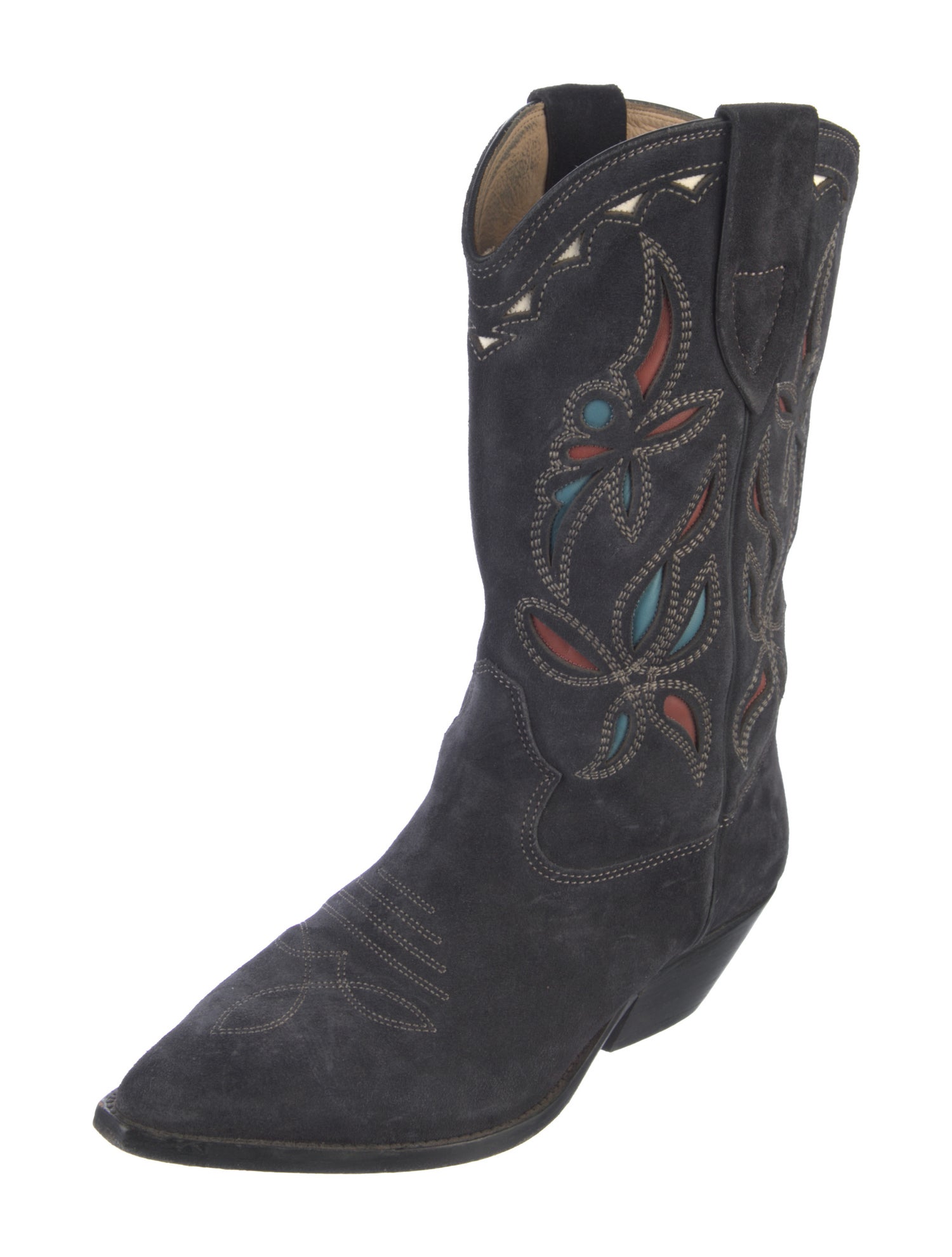 Isabel Marant Suede Printed Western Boots