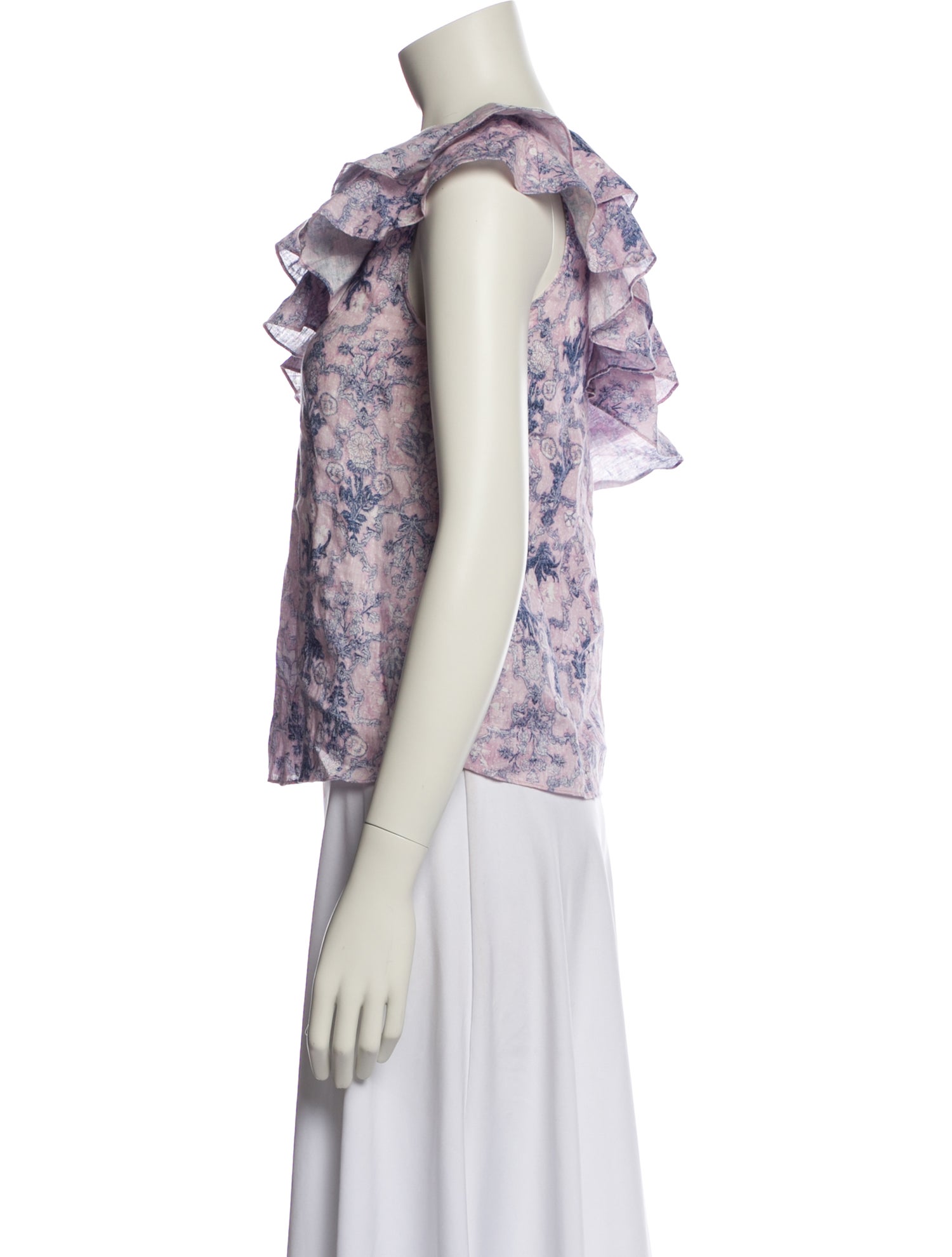 Isabel Marant Linen Floral Print Crop Top