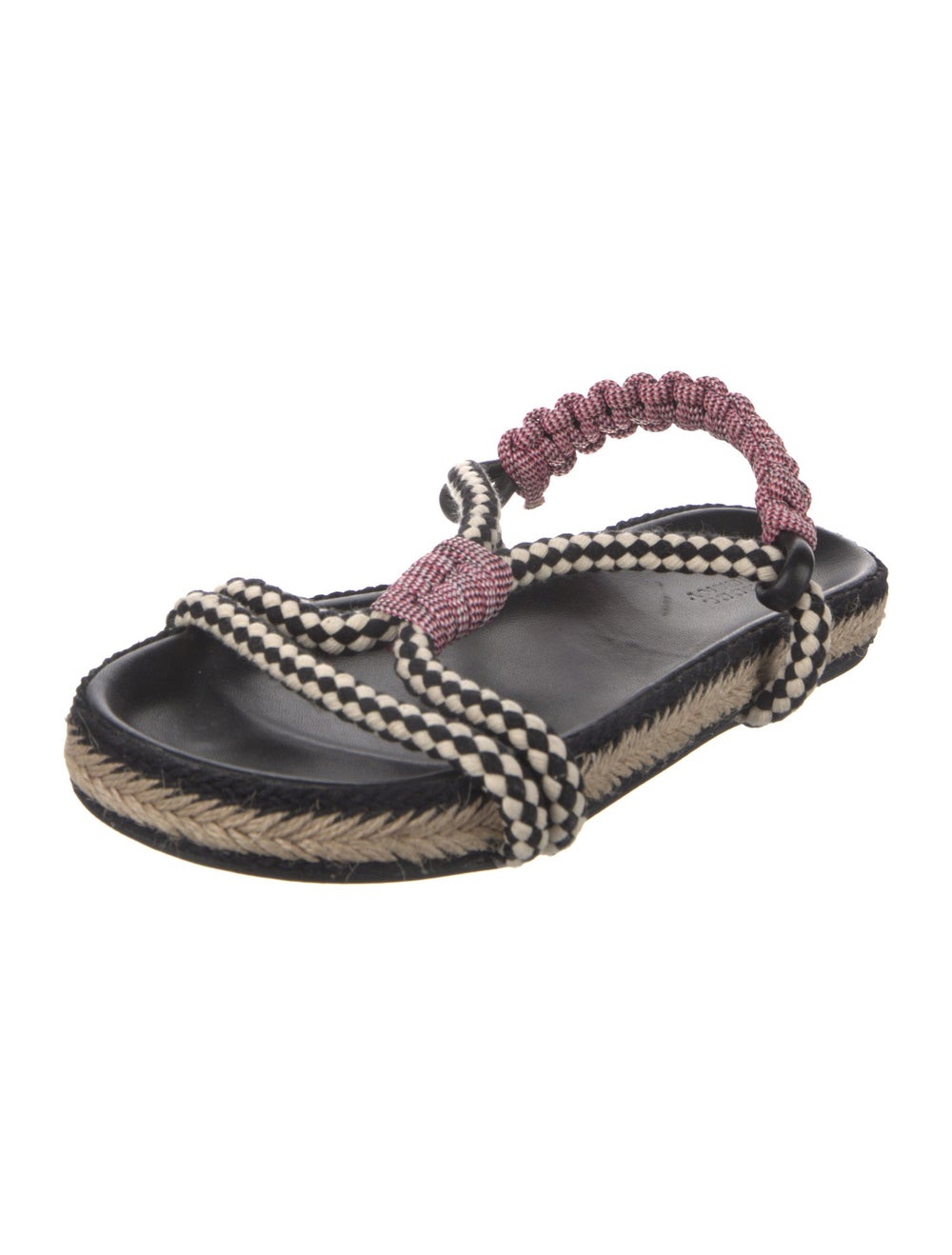 Isabel Marant Raffia Patterned T-Strap Sandals - image 2