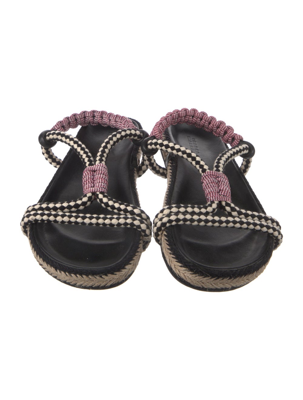 Isabel Marant Raffia Patterned T-Strap Sandals - image 3