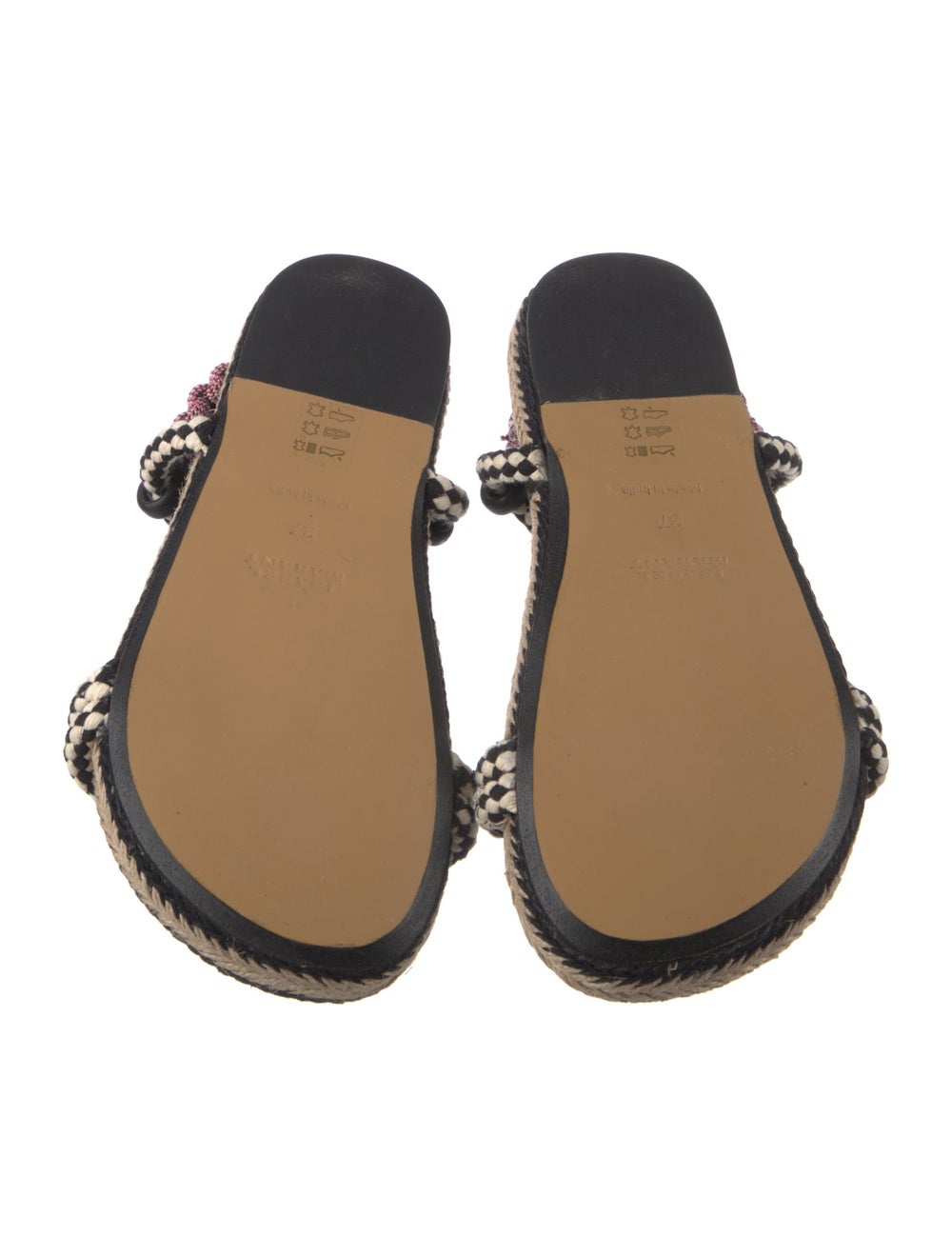 Isabel Marant Raffia Patterned T-Strap Sandals - image 5