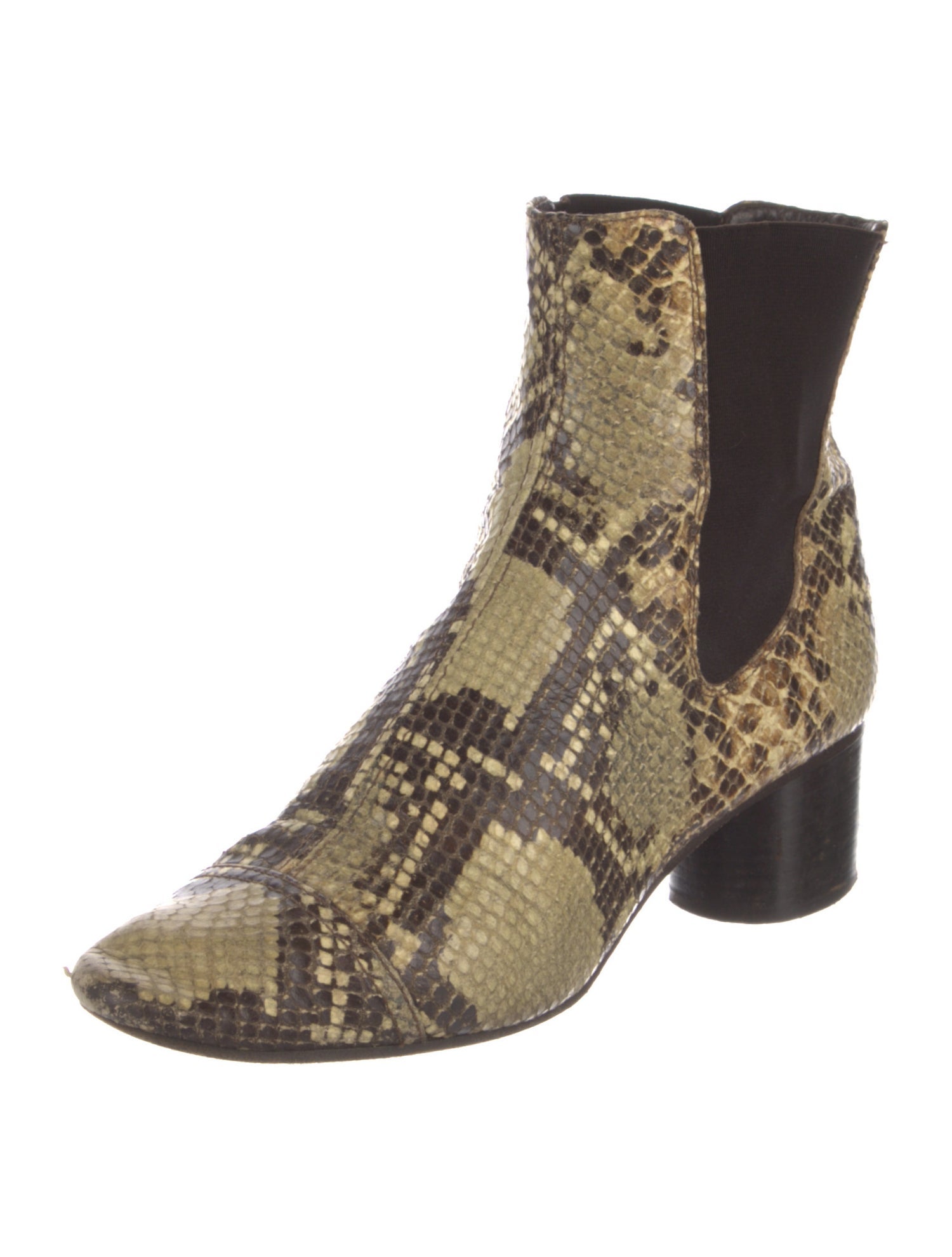 Isabel Marant Snakeskin Animal Print Chelsea Boots