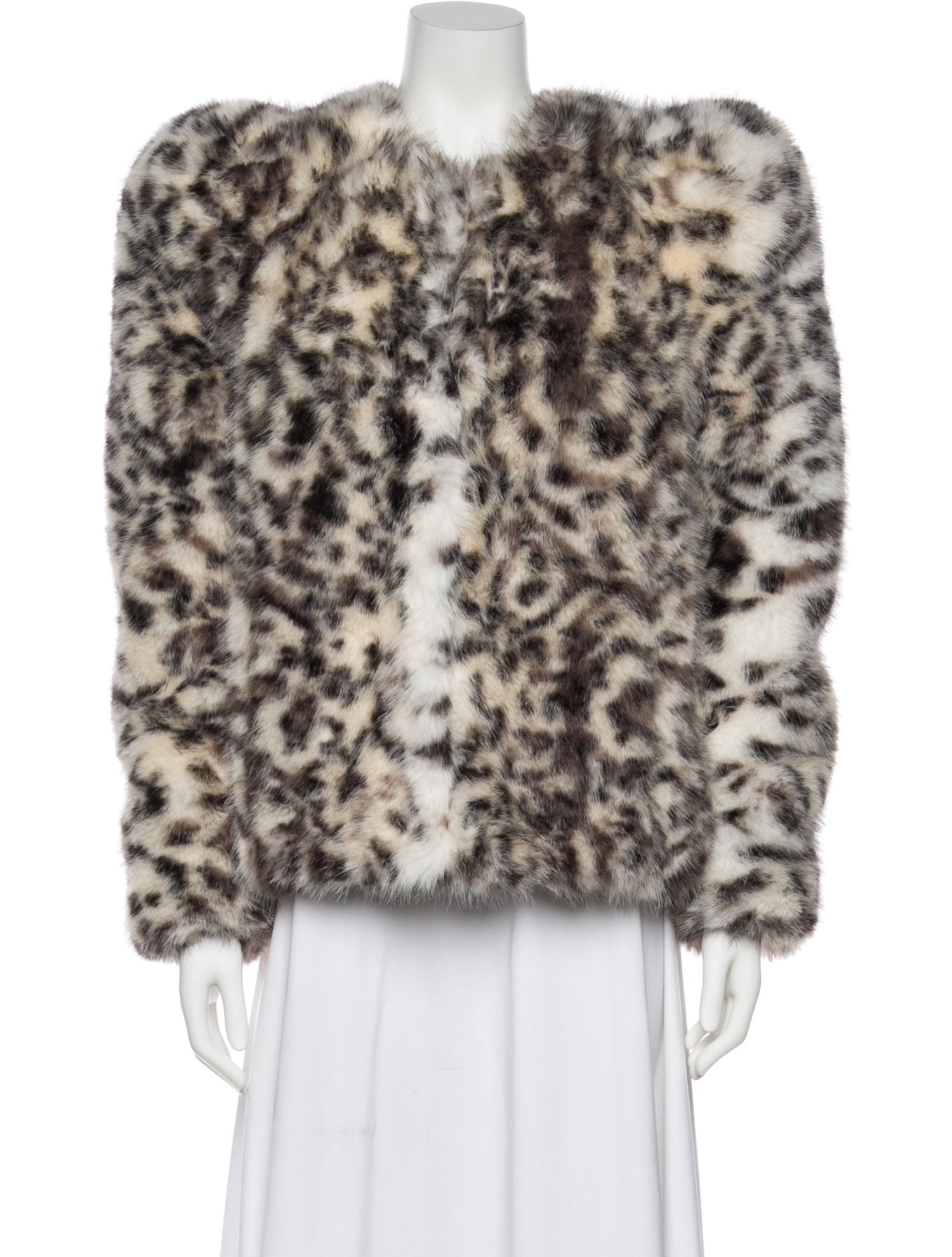 Isabel Marant Faux Fur Animal Print Faux Fur Coat