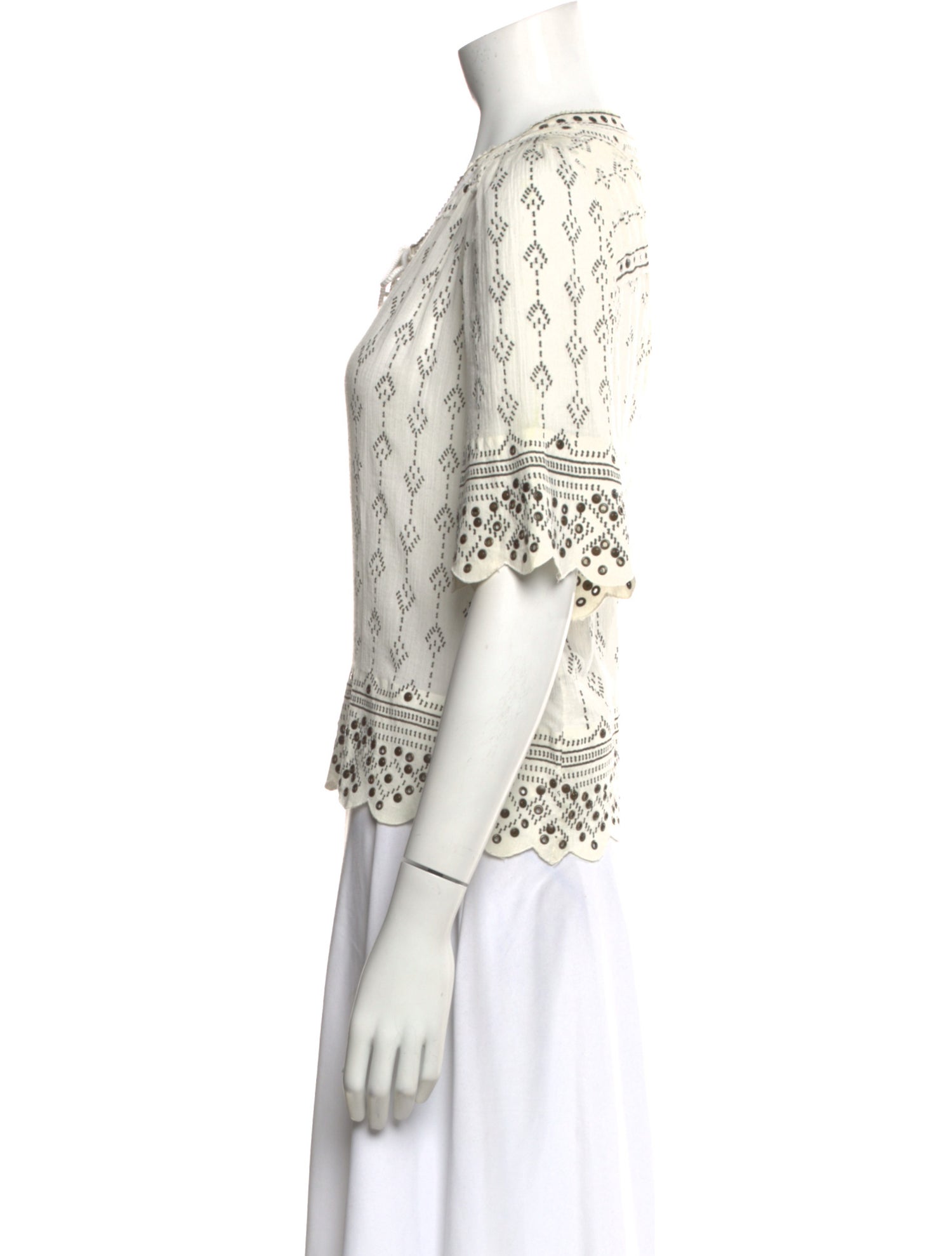 Isabel Marant Patterned Tie Neck Blouse