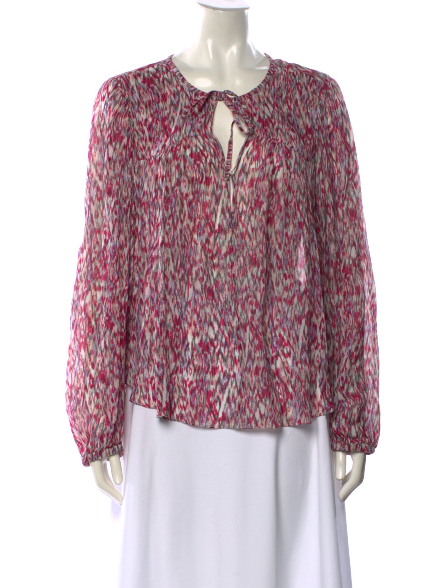 Isabel Marant Patterned Tie Neck Blouse