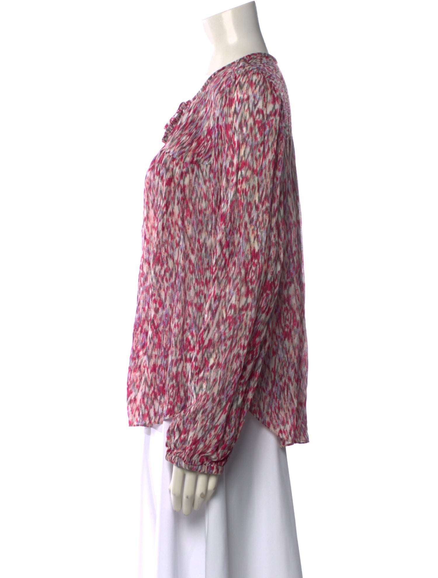 Isabel Marant Patterned Tie Neck Blouse