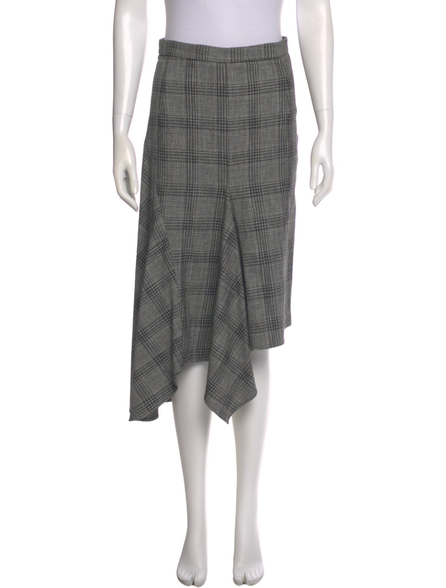 Isabel Marant Plaid Print Midi Length Skirt